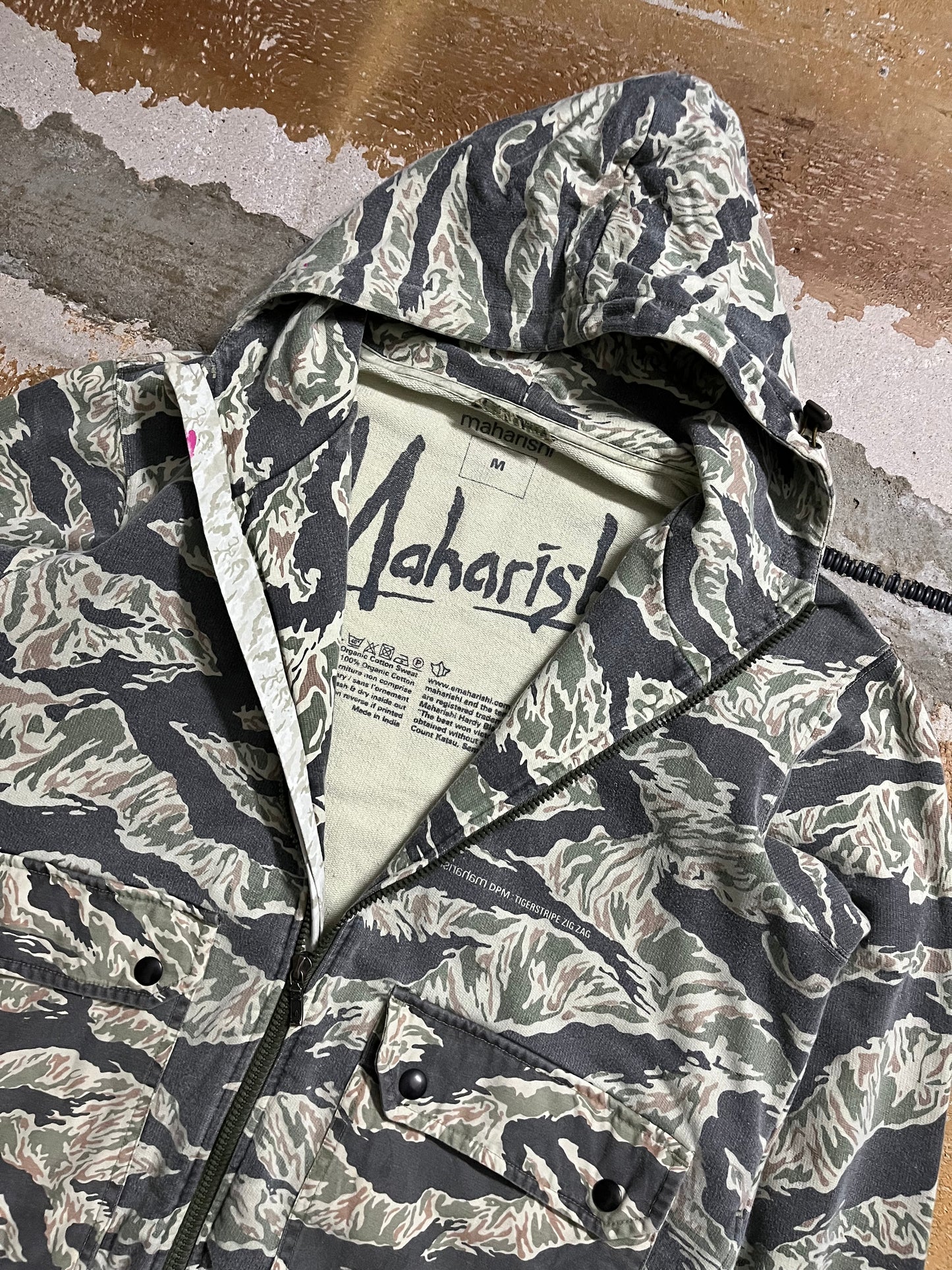 Maharishi vintage camo zip-up hoodie - M