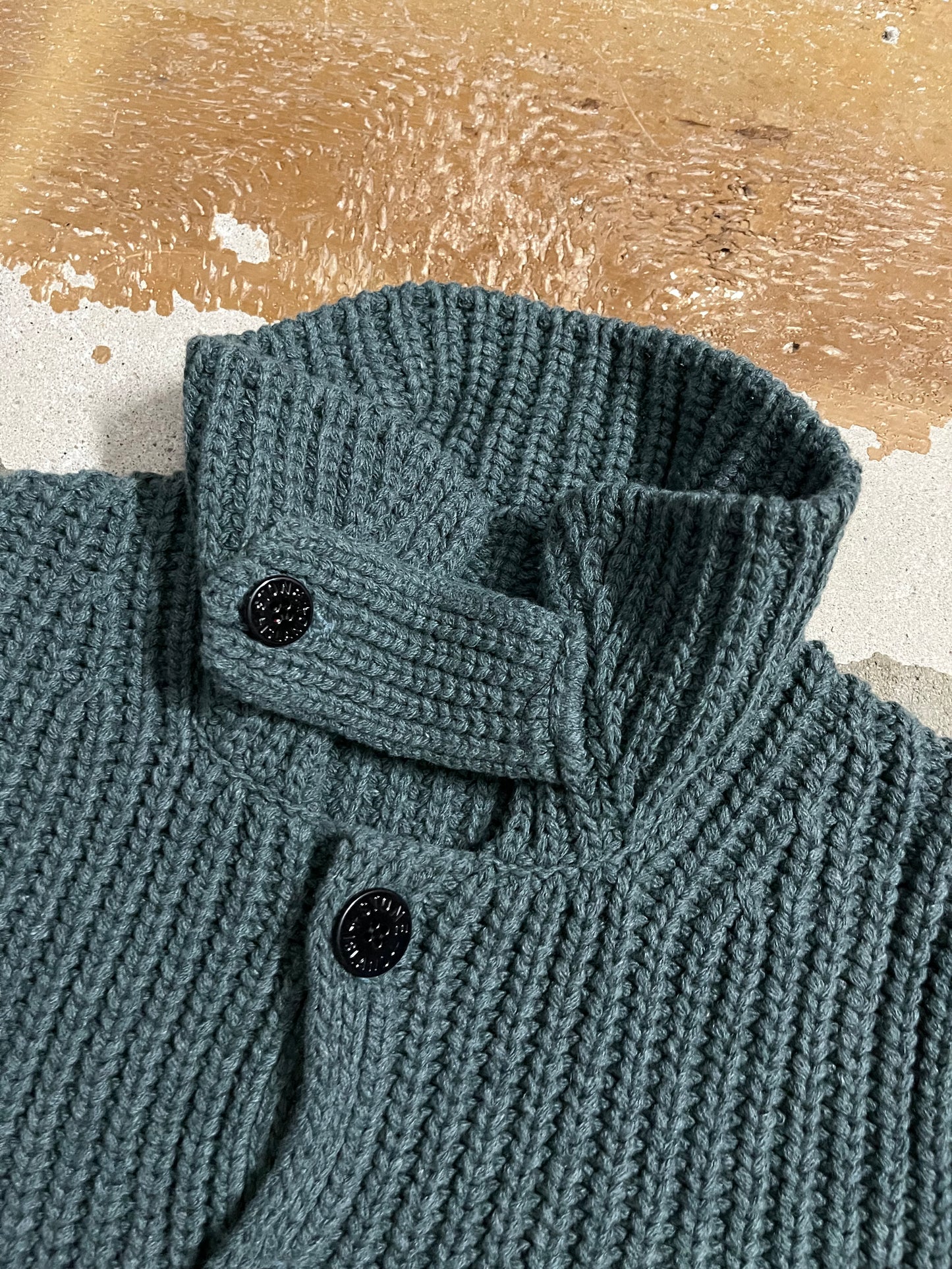 Stone Island wool knit collared cardigan - M