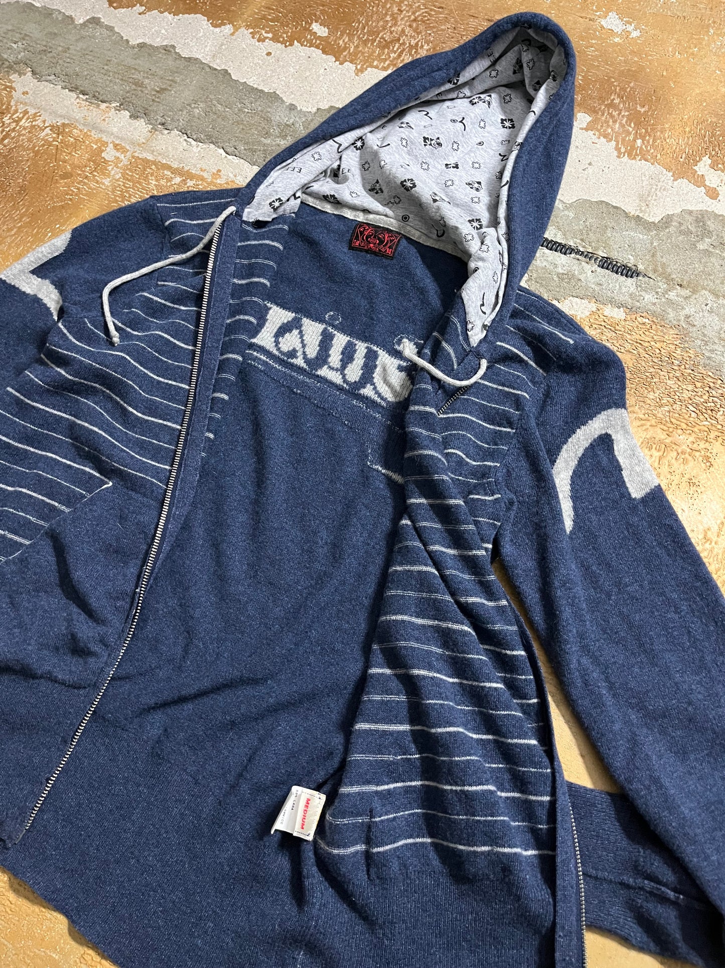 Evisu wool vintage hoodie zip-up - S