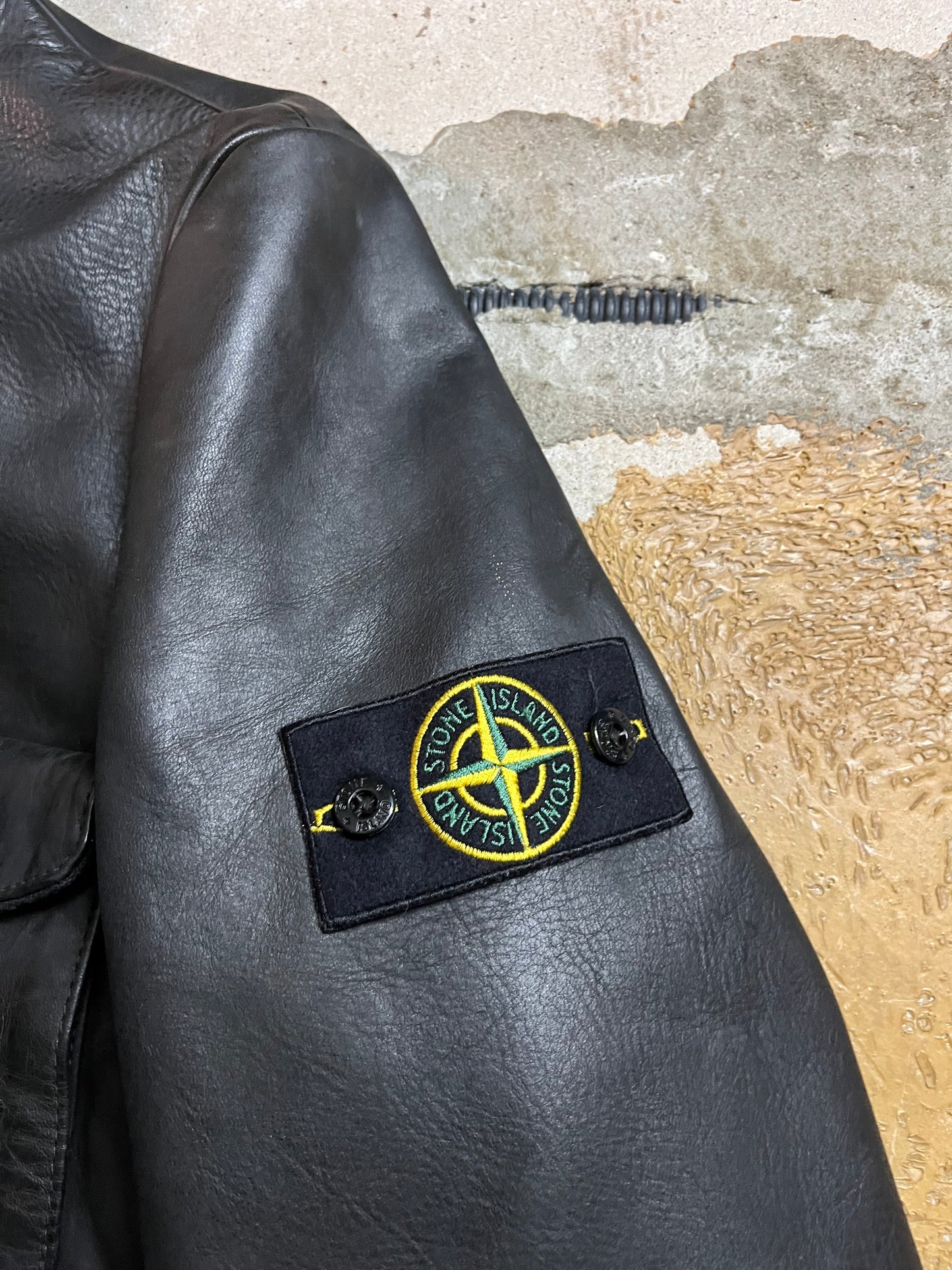 Vintage AW2007 Stone Island leather jacket - M