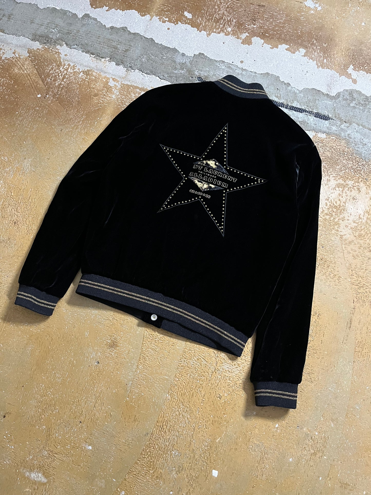 Saint Laurent Palladium velvet bomber jacket - XS