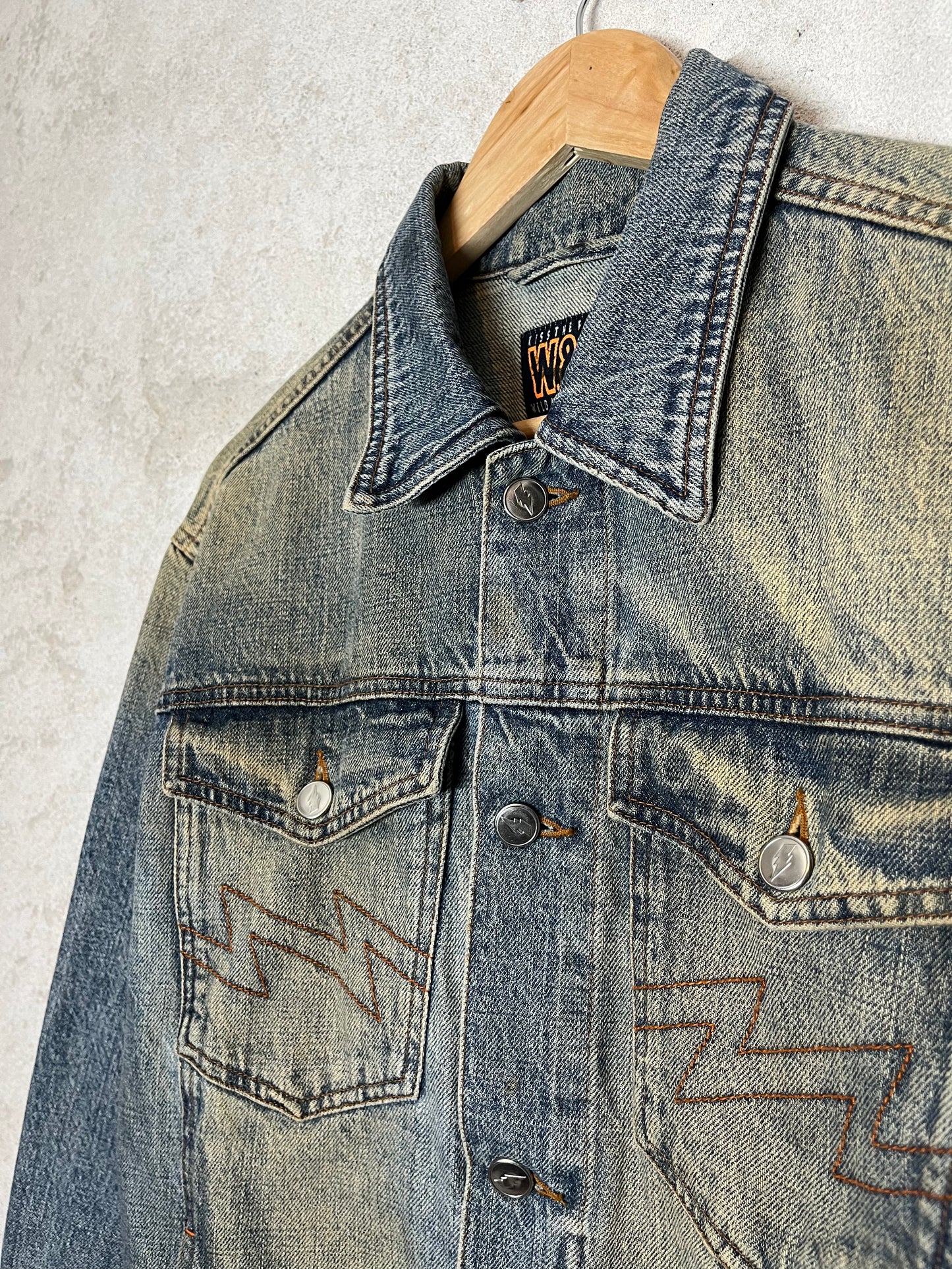 Walter van Beirendonck W< lightning mud denim jacket - S/M