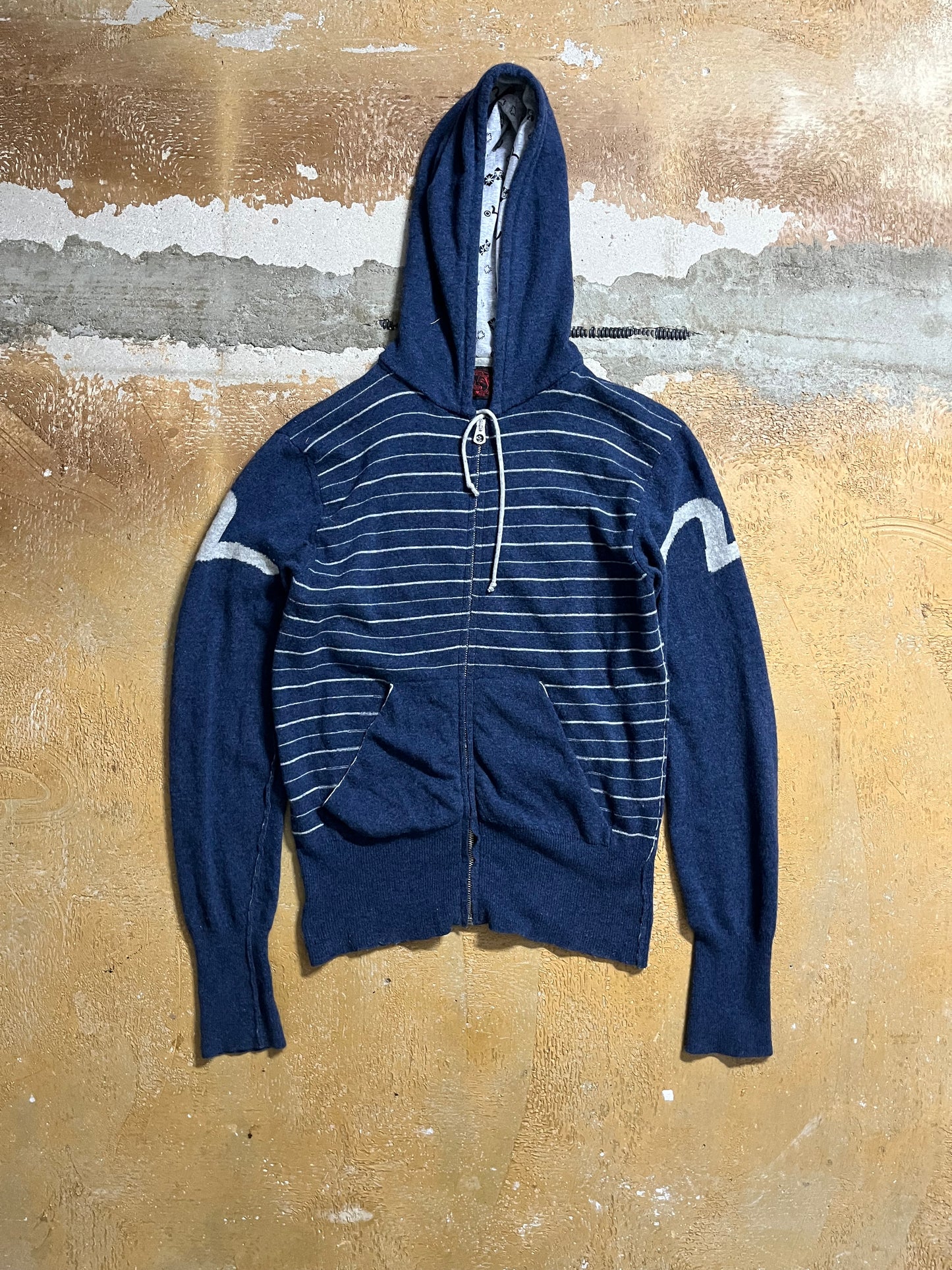 Evisu wool vintage hoodie zip-up - S