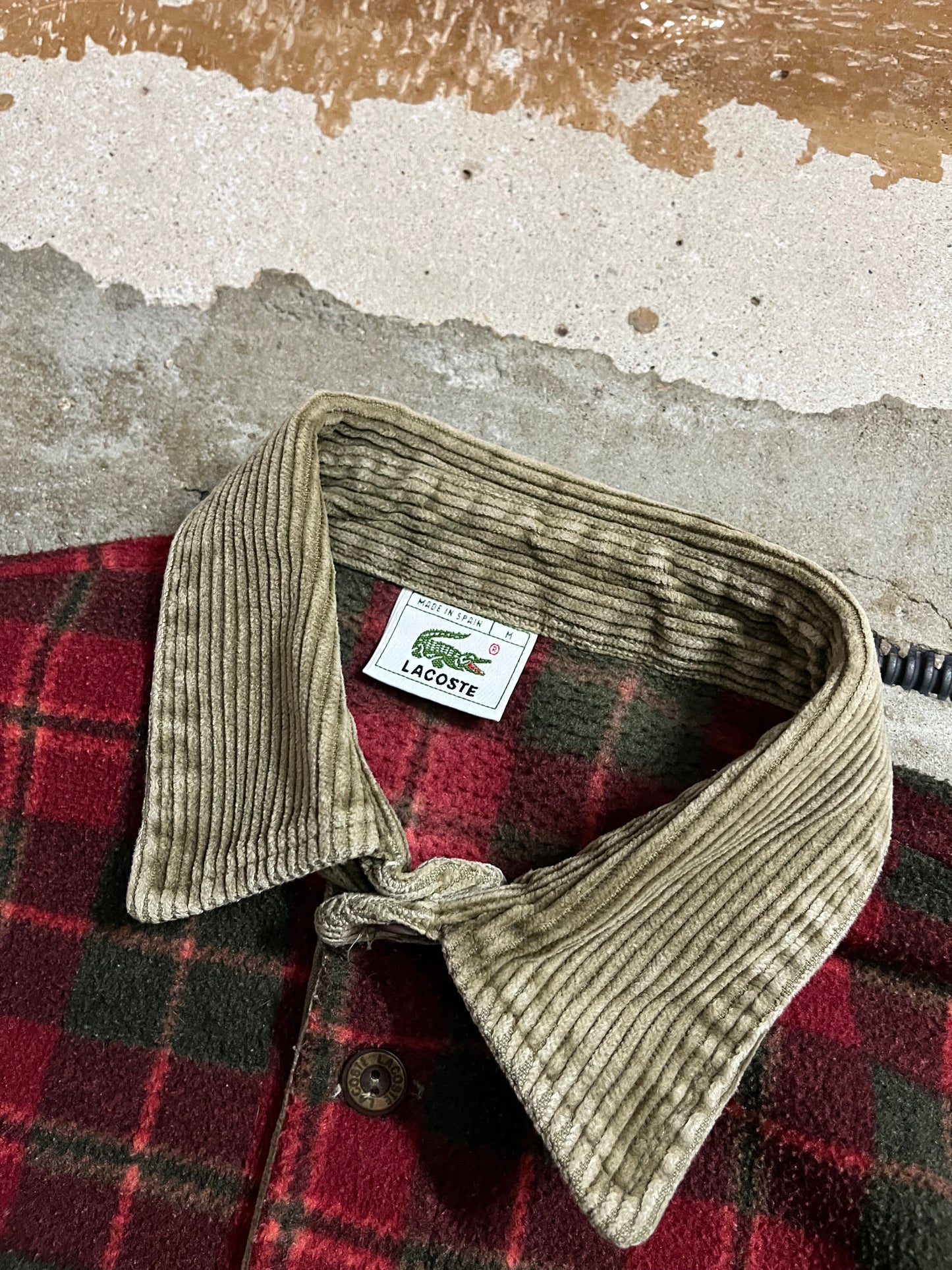 Lacoste vintage rare fleece polo longsleeve - L