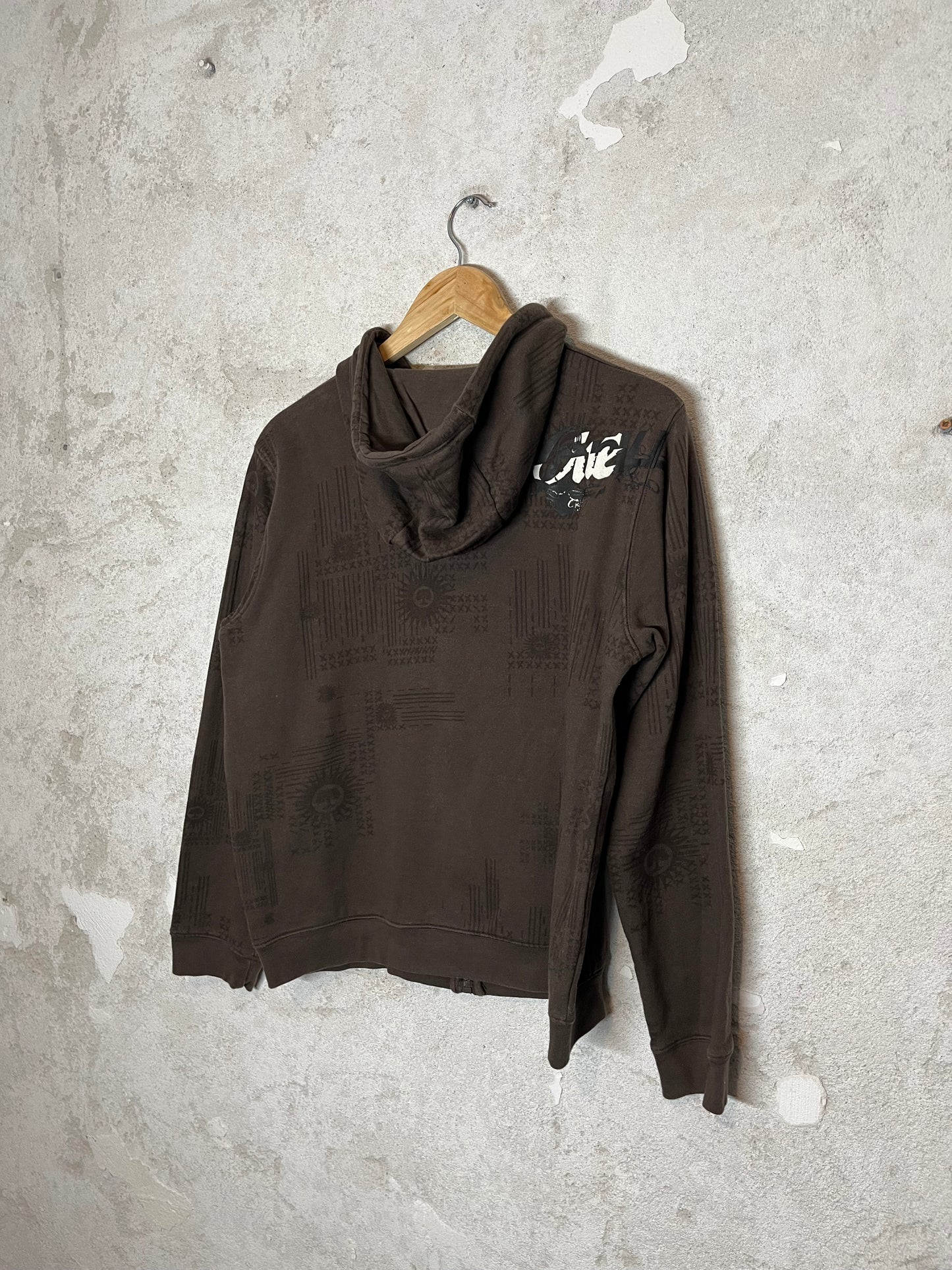 O'neill vintage retro brown y2k 2000s 90s zip-up sweatshirt