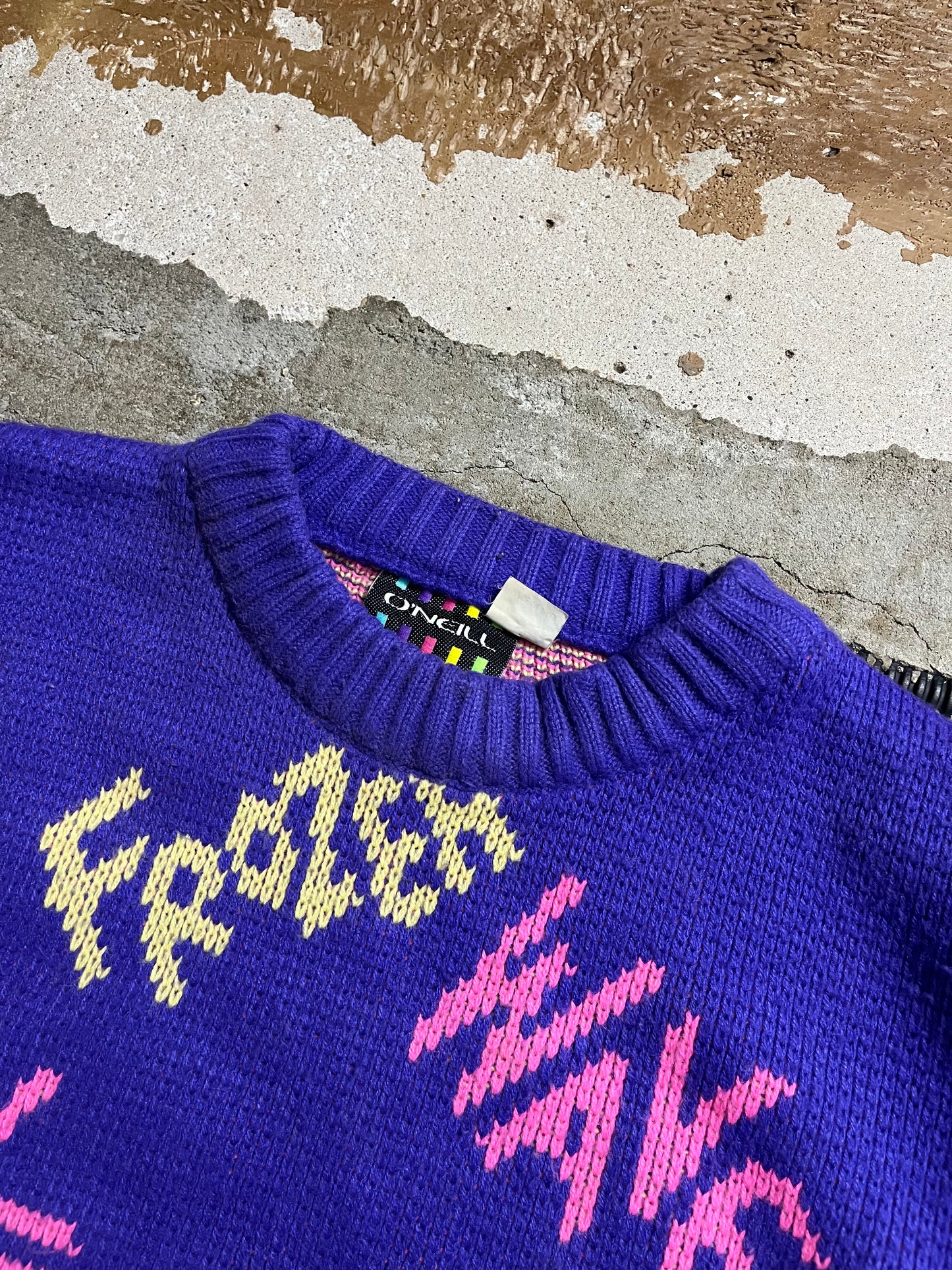 O’neill vintage ski 90s funky knit sweater - S