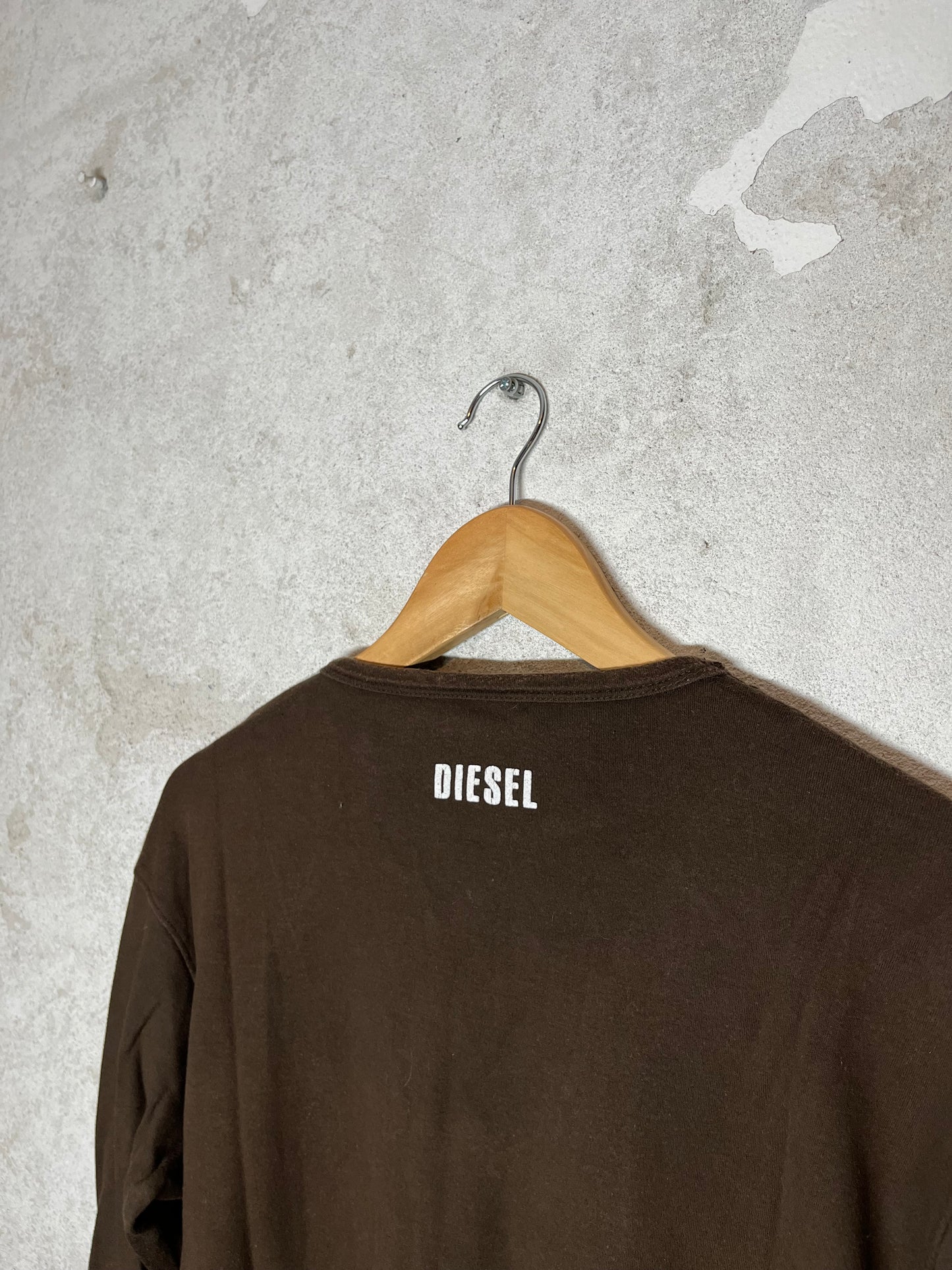 Diesel vintage 2000s brown retro 90s longsleeve t-shirt - S/M