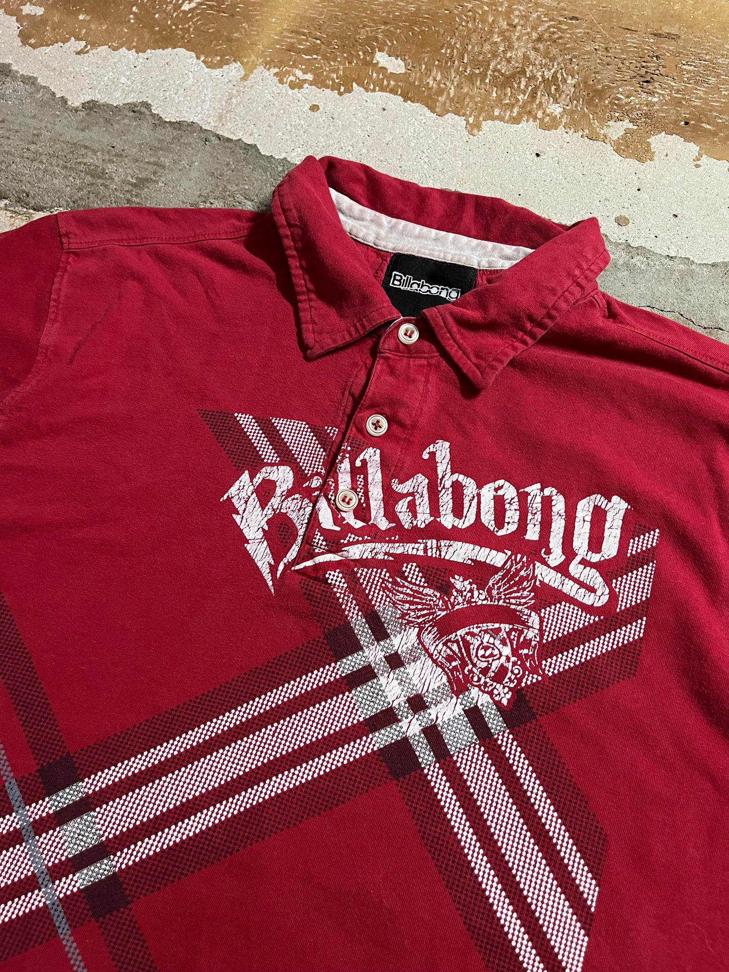 Billabong vintage red polo tee shirt - S