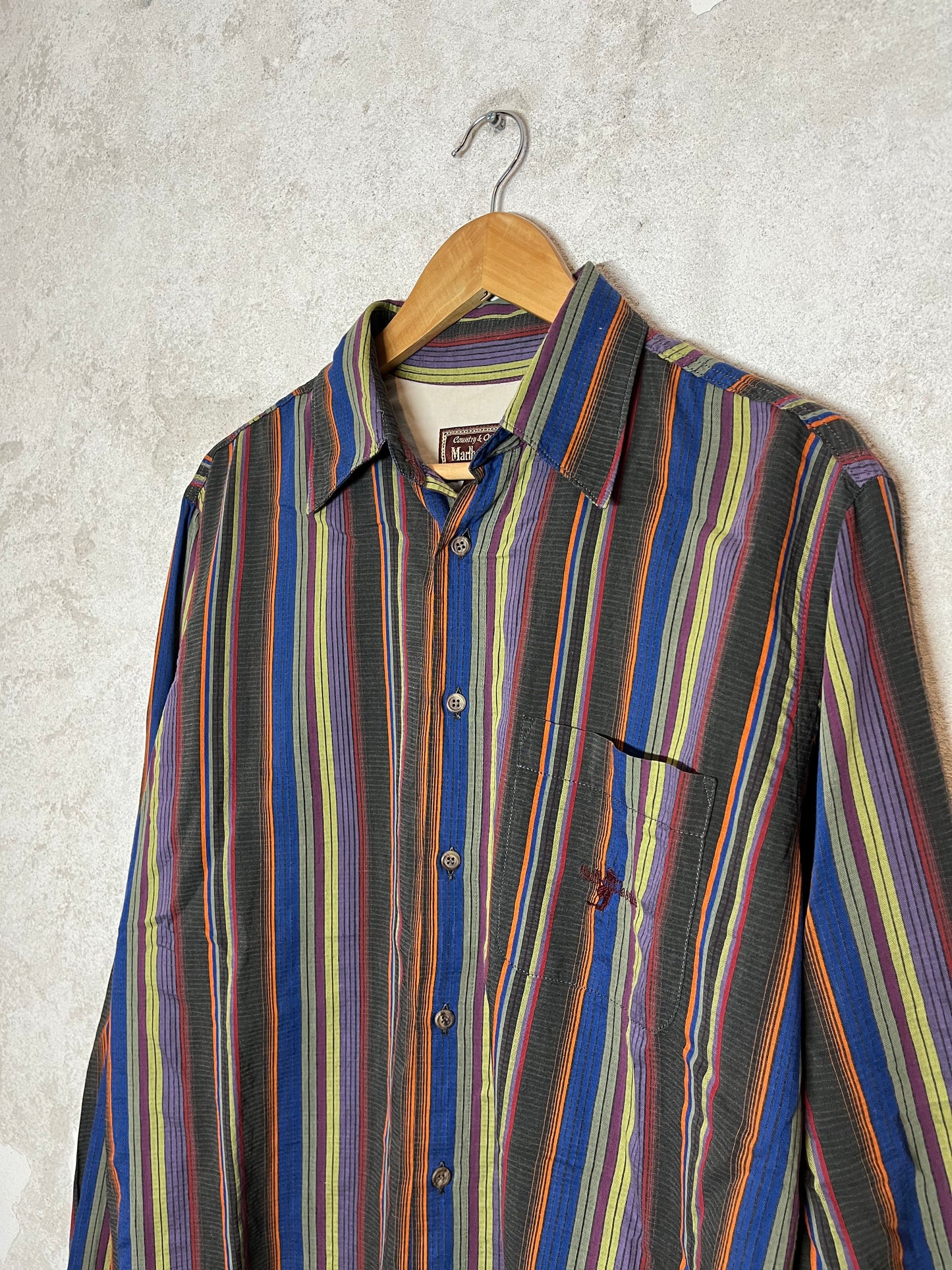 Marlboro vintage striped overshirt - M