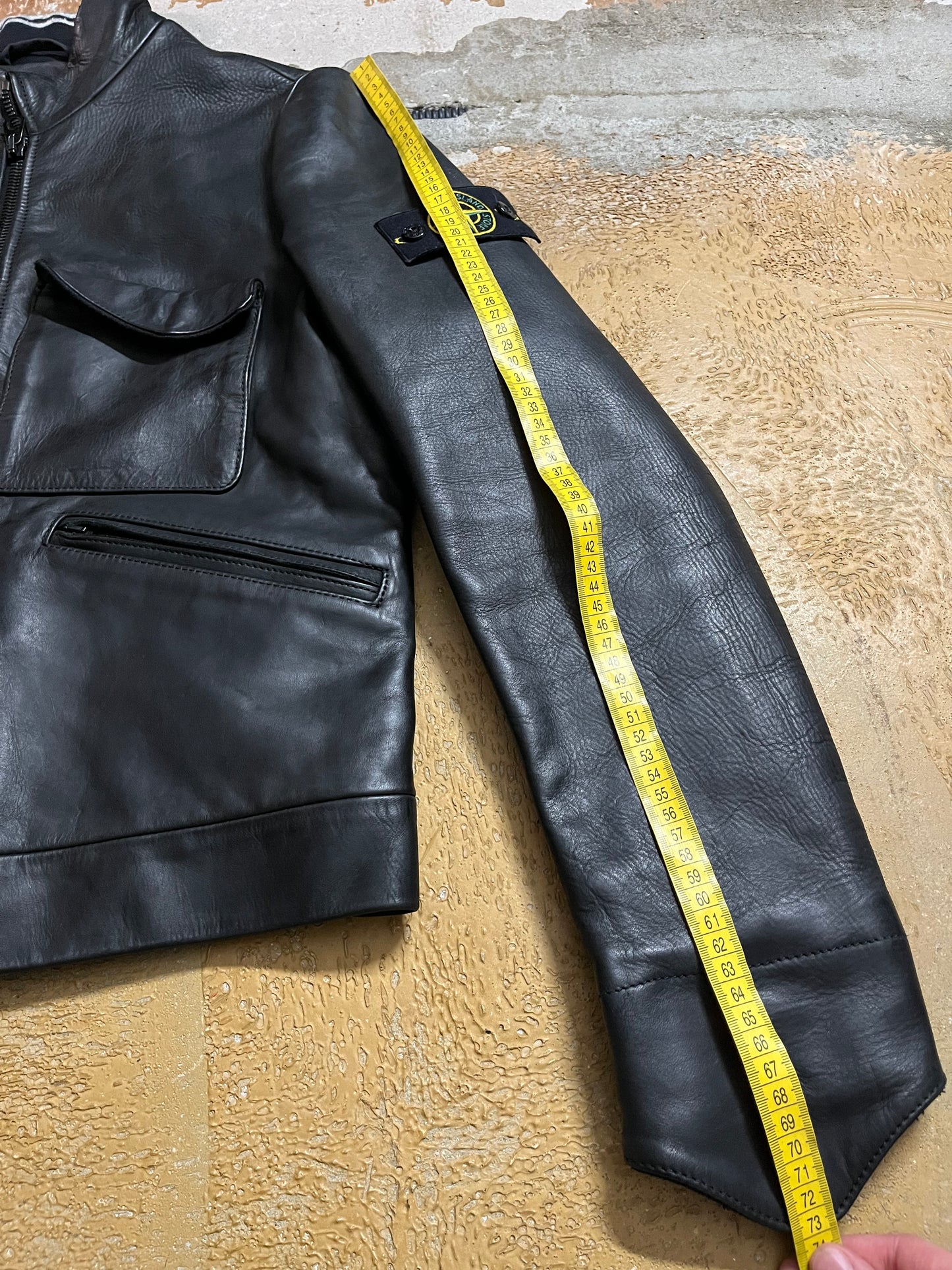 Vintage AW2007 Stone Island leather jacket - M