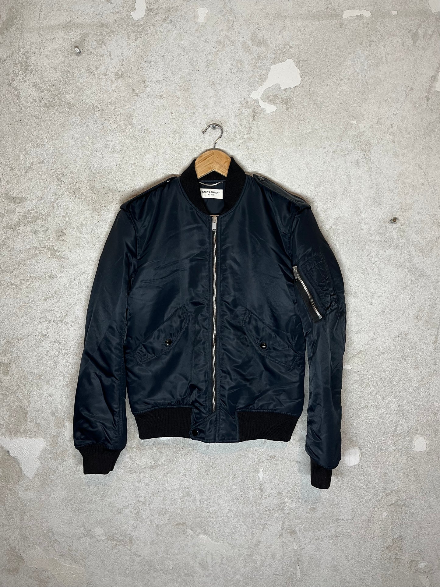 Yves Saint Laurent Nylon Side pocket bomber jacket - S/M