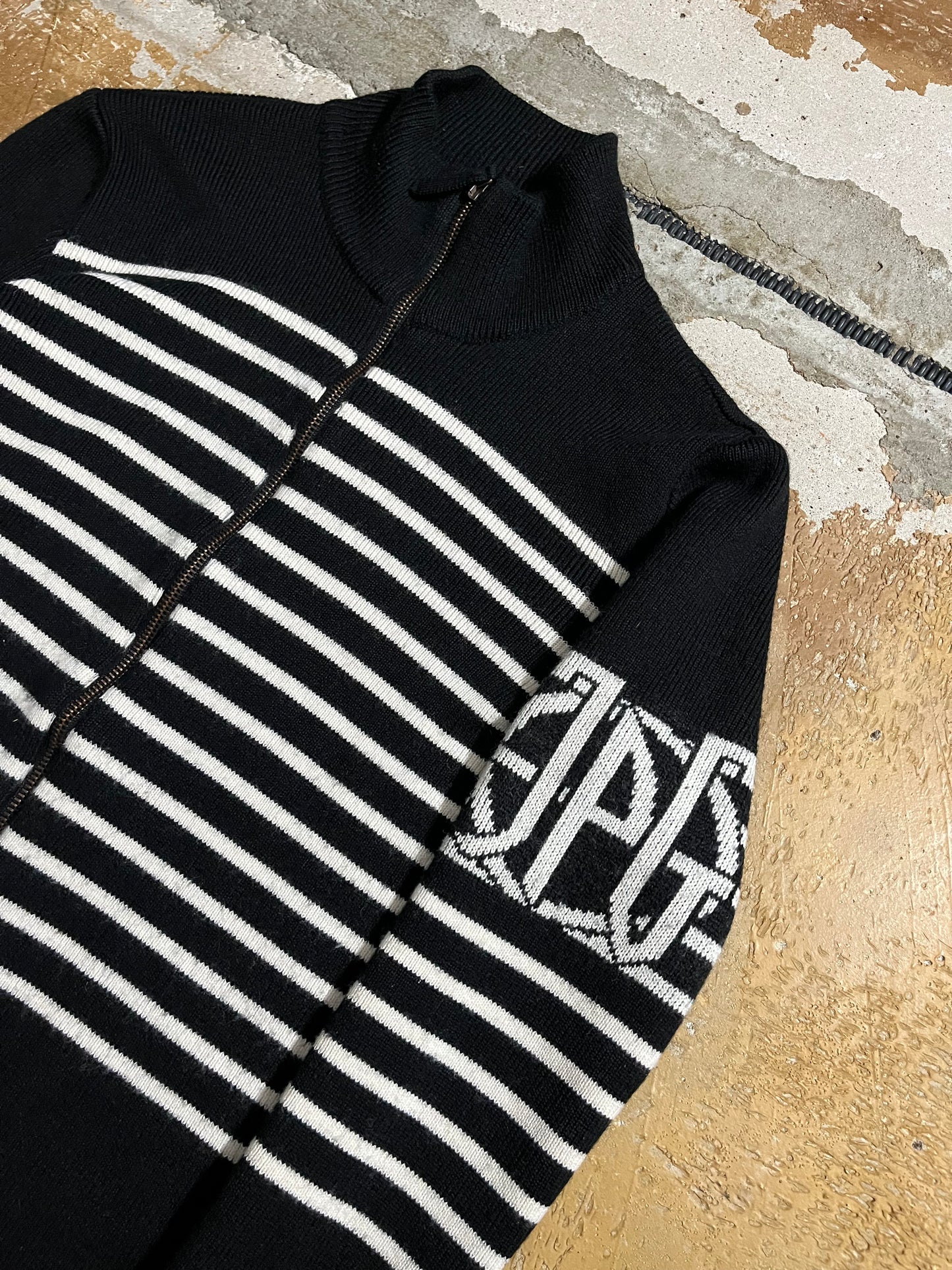 Jean Paul Gaultier knit zip-up sweater - S
