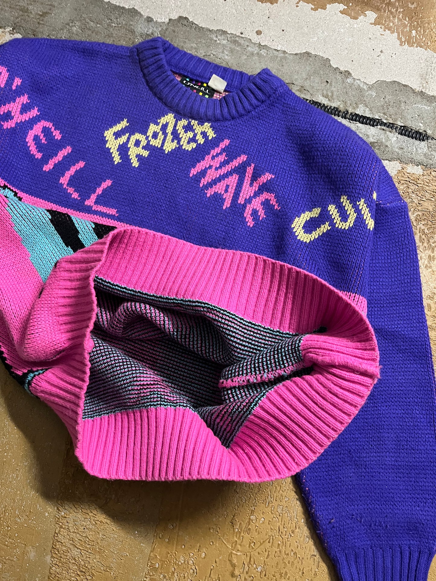 O’neill vintage ski 90s funky knit sweater - S