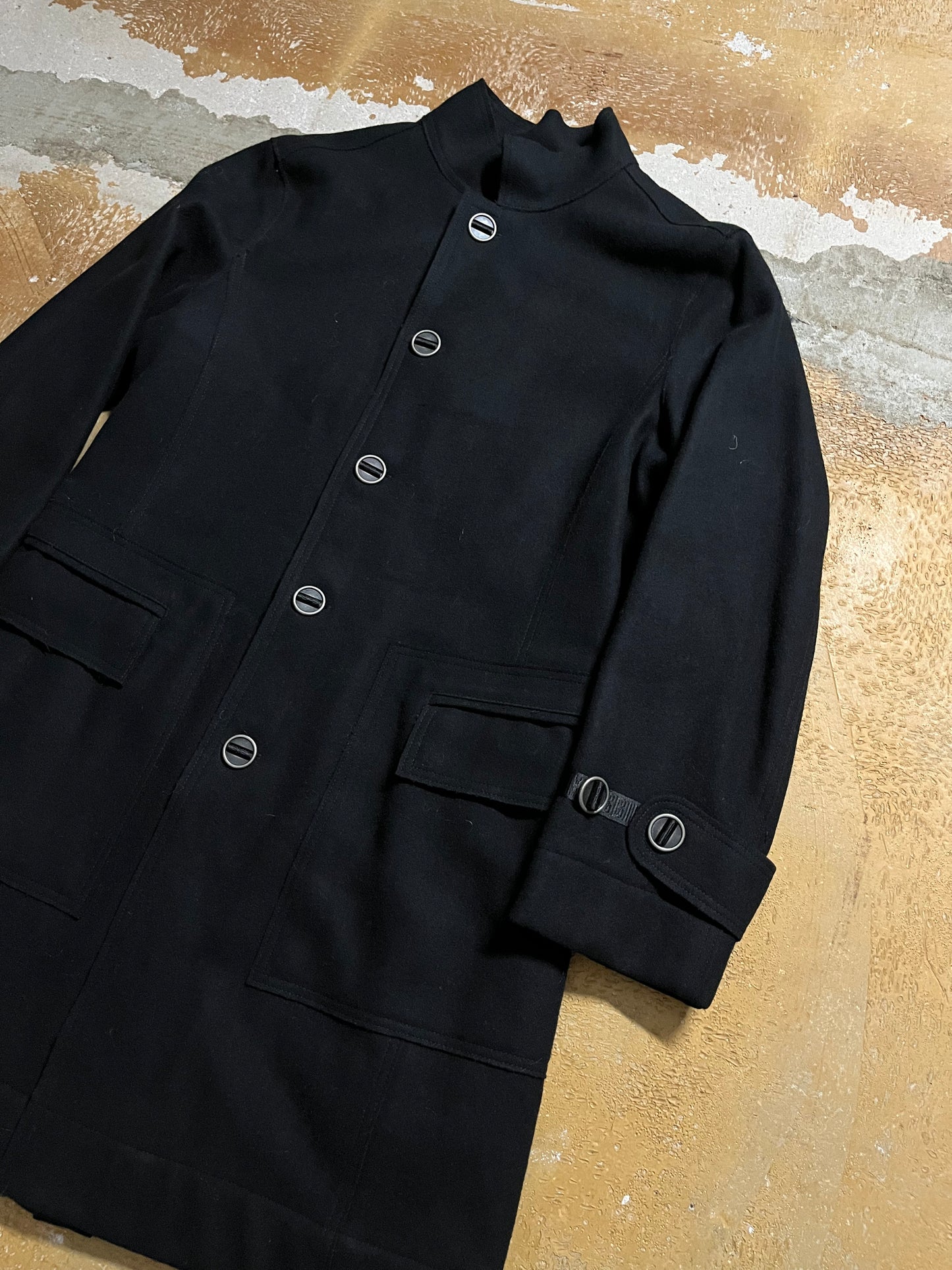 Dirk Bikkembergs wool puffer long coat - XL
