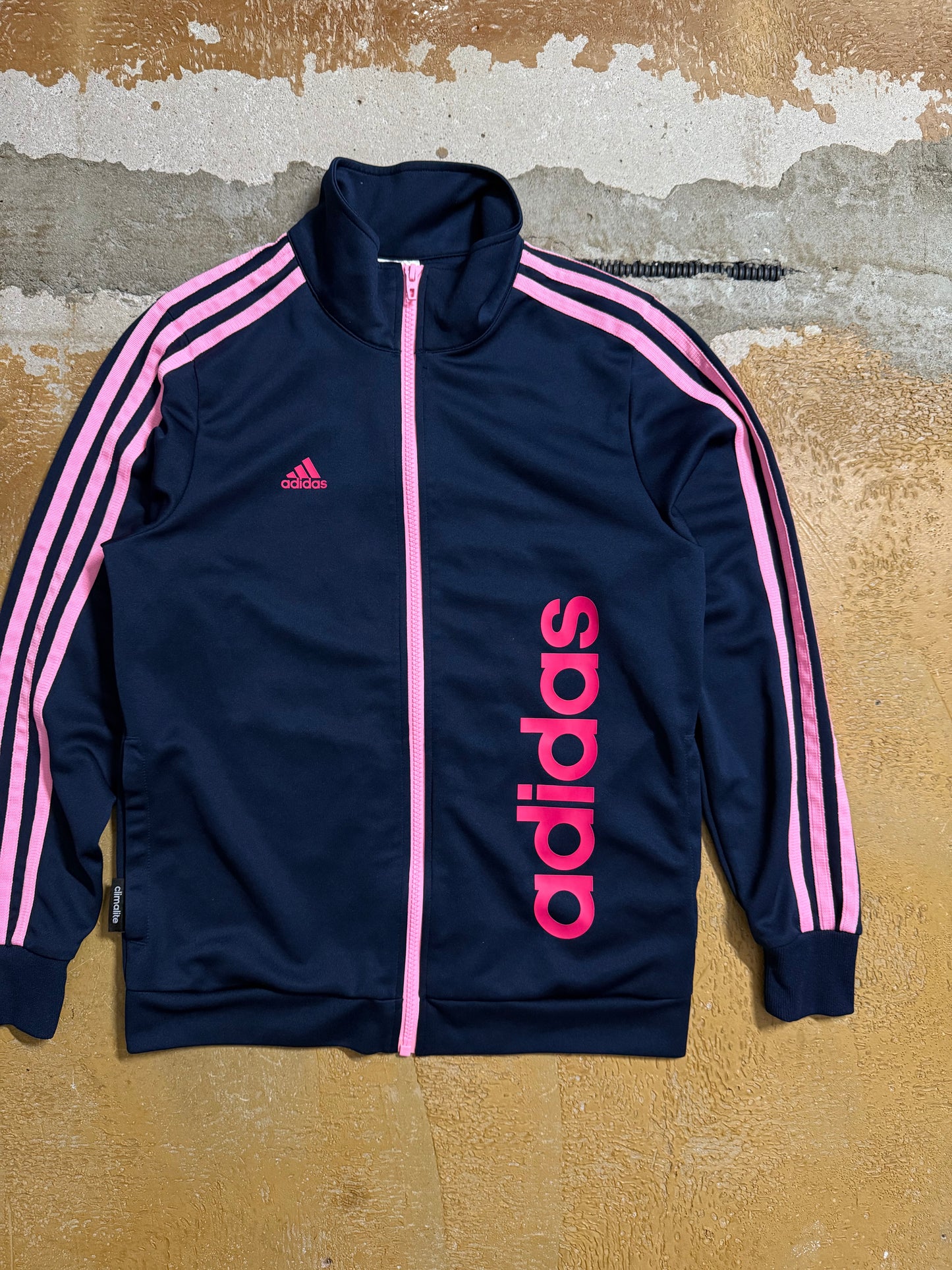 Adidas pink blue vintage sport jacket - XS