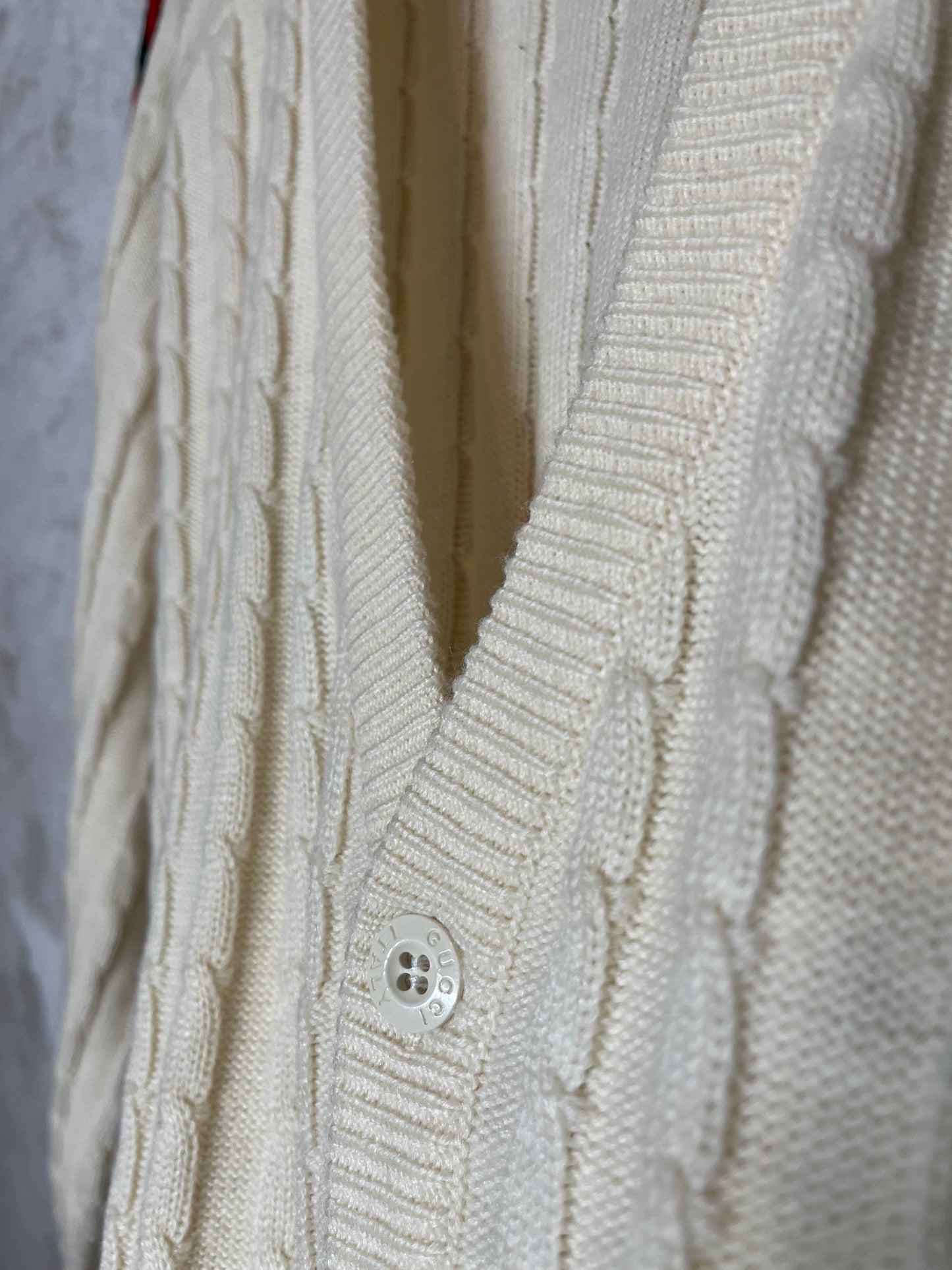 Gucci vintage retro cable knit cardigan sweater - XL/XXL