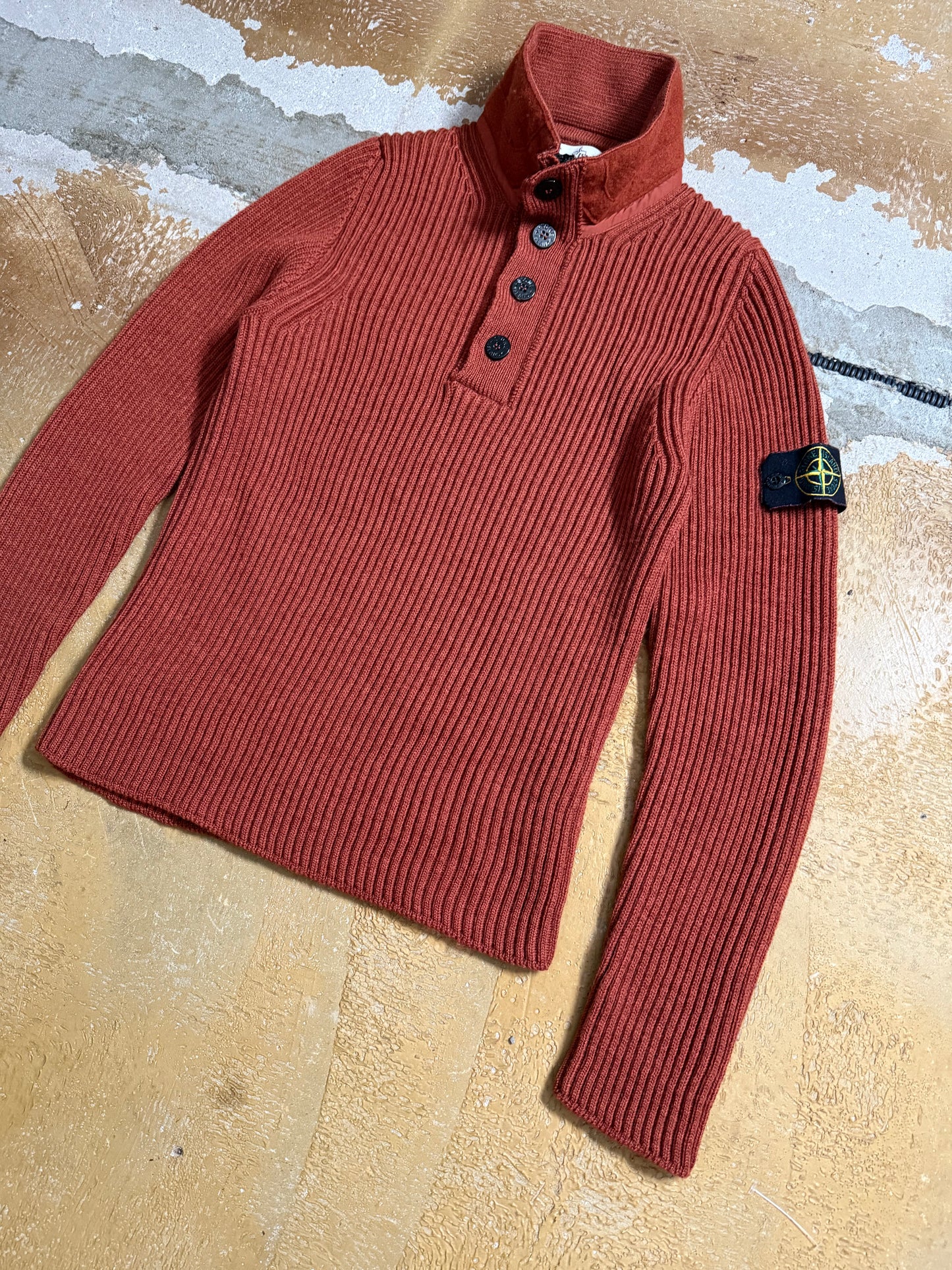 Stone Island orange knit sweatshirt - S