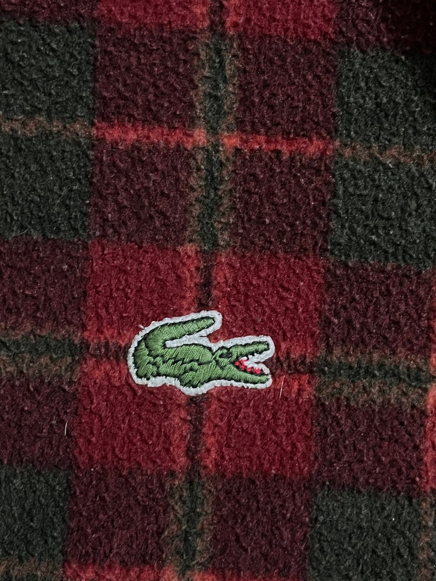 Lacoste vintage rare fleece polo longsleeve - L
