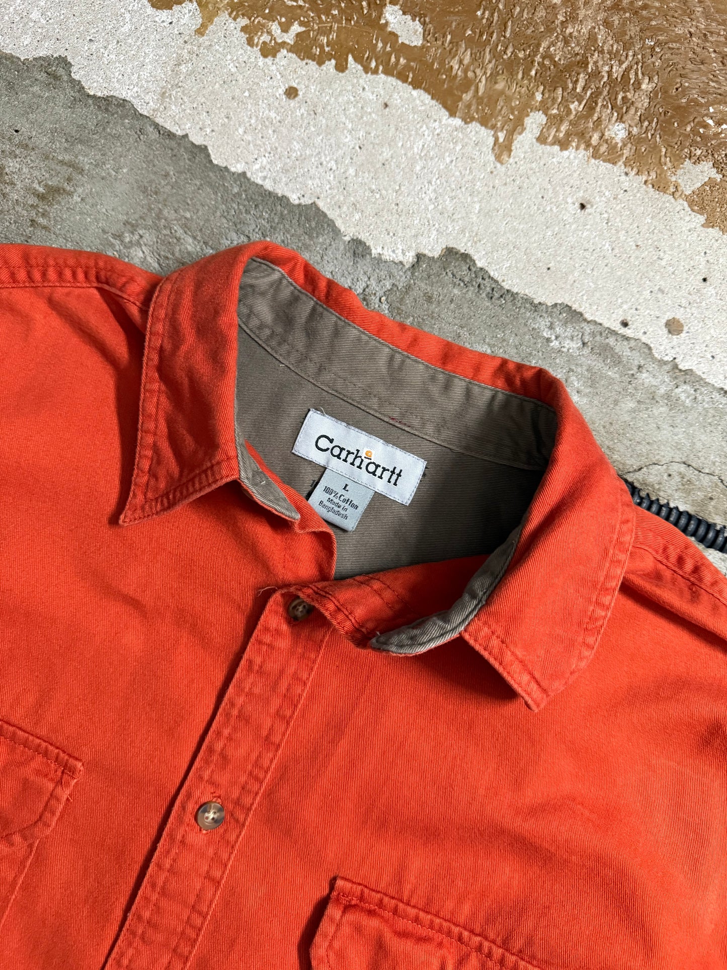 Carhartt Orange workwear polo t-shirt - L