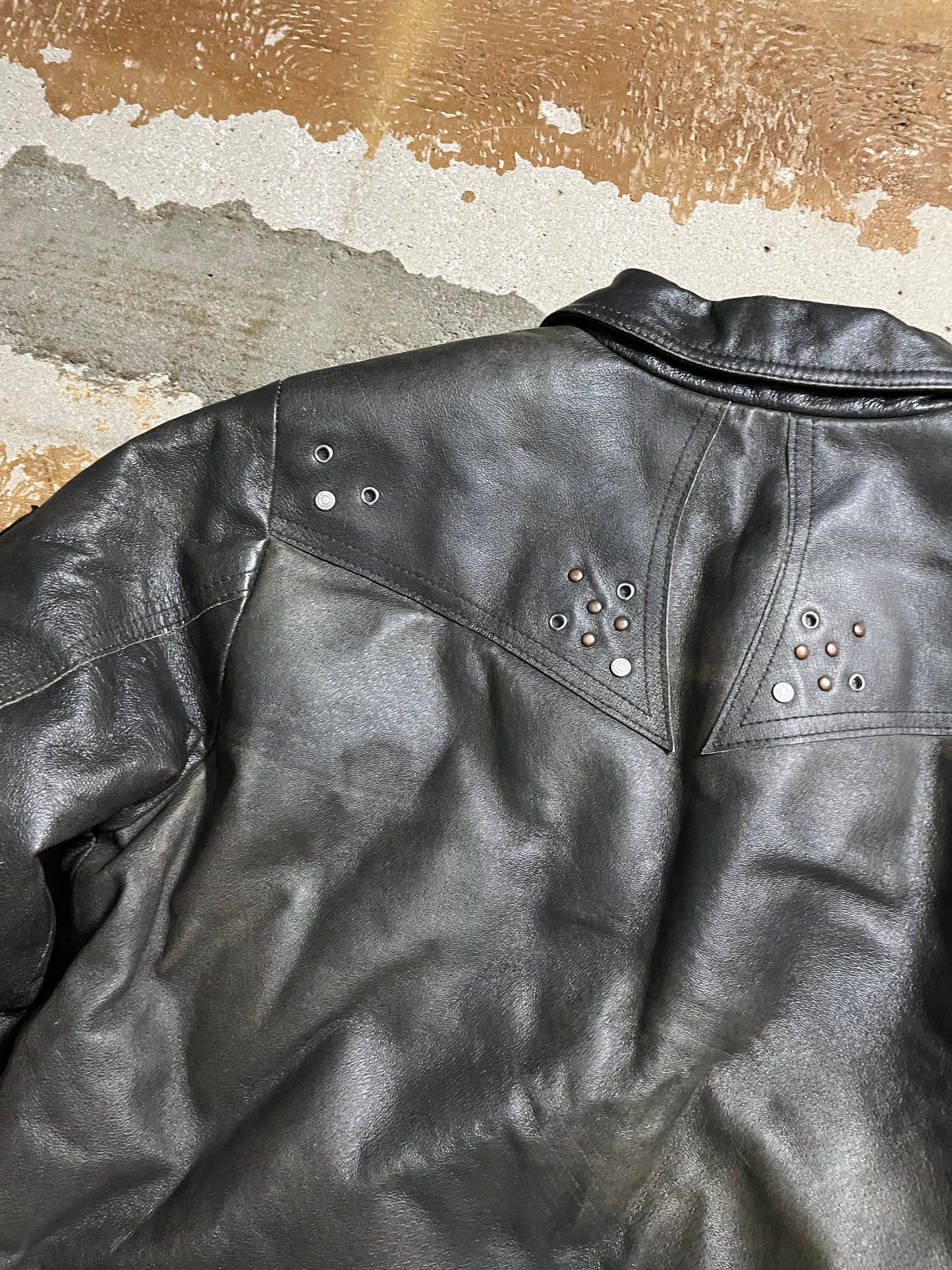Diesel vintage leather motor jacket - S