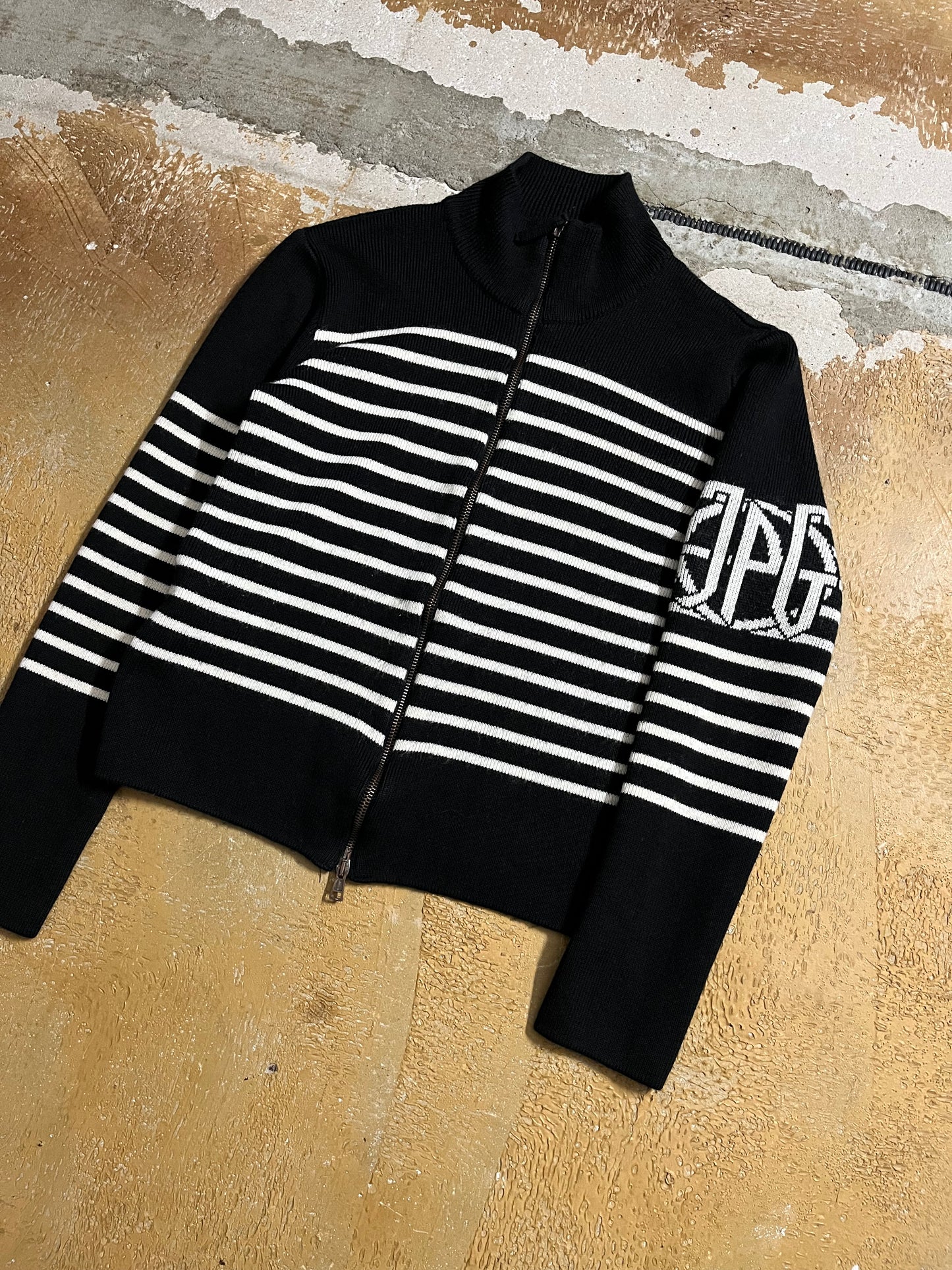 Jean Paul Gaultier knit zip-up sweater - S