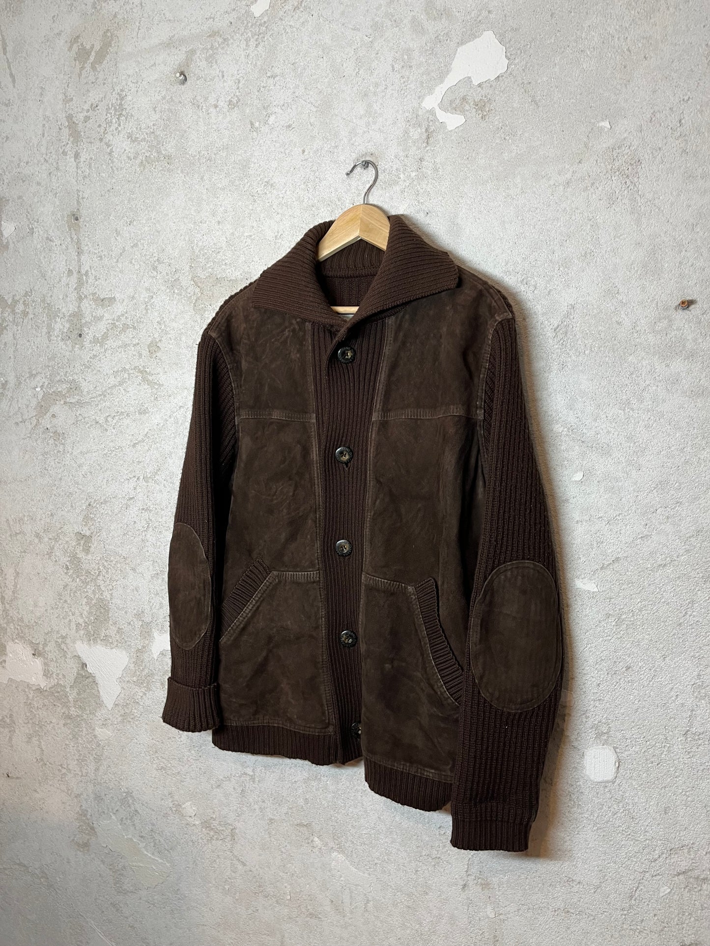Dolce & Gabbana heavy knit suede jacket