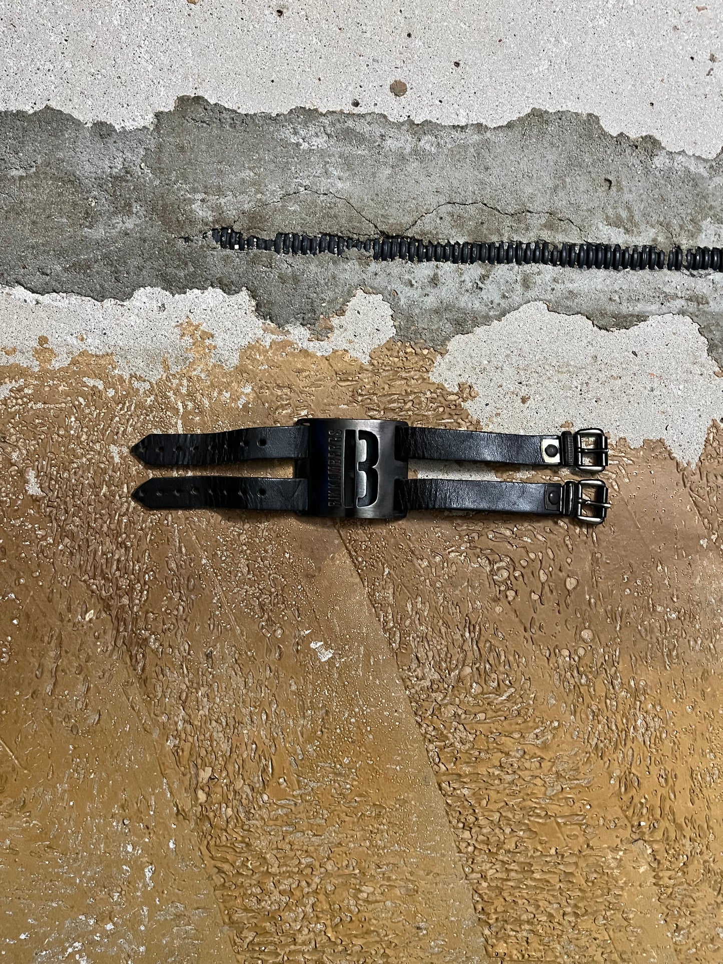 Dirk Bikkembergs vintage leather & metal bracelet