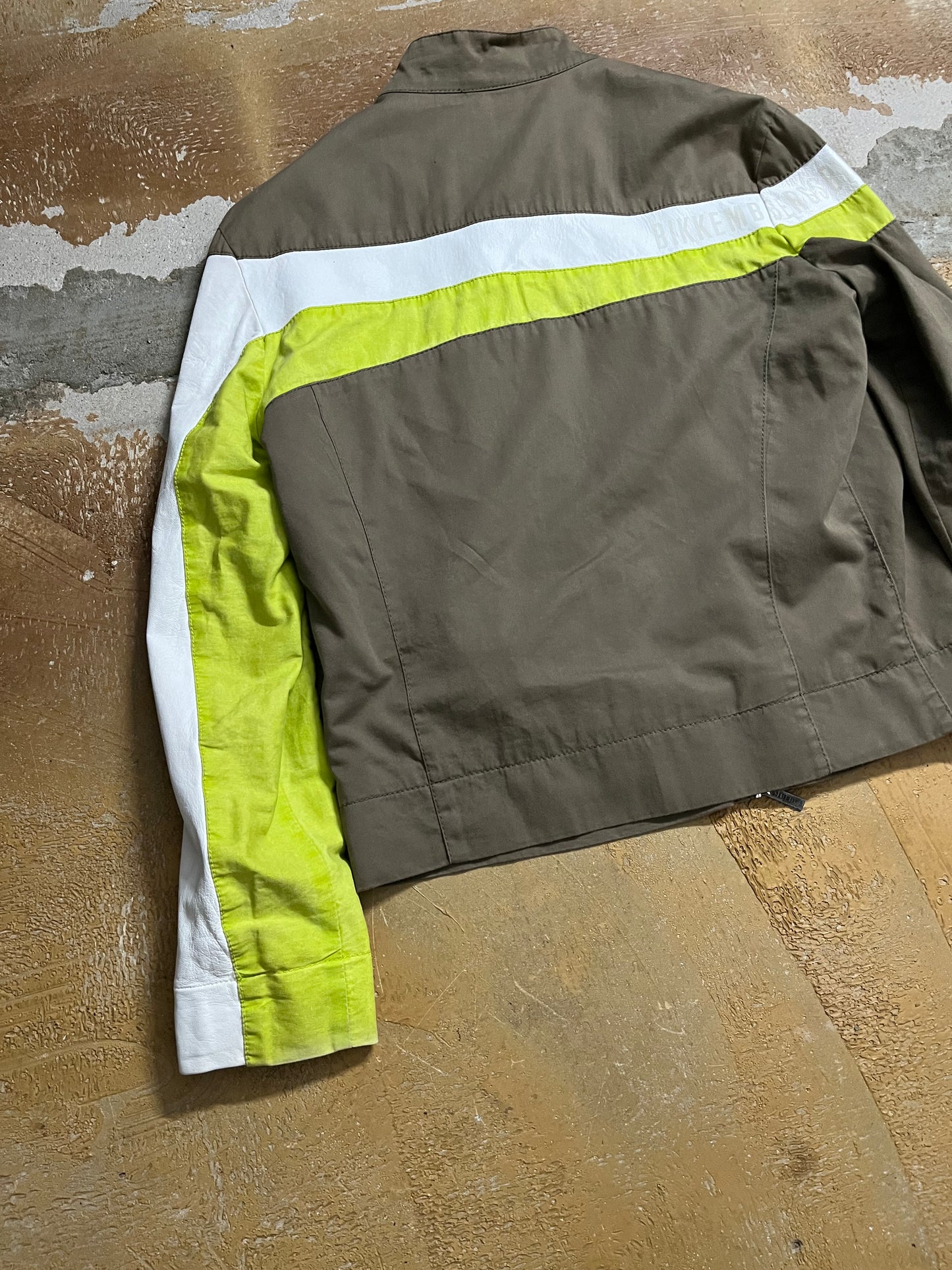 Dirk Bikkembergs leather and canvas jacket - M