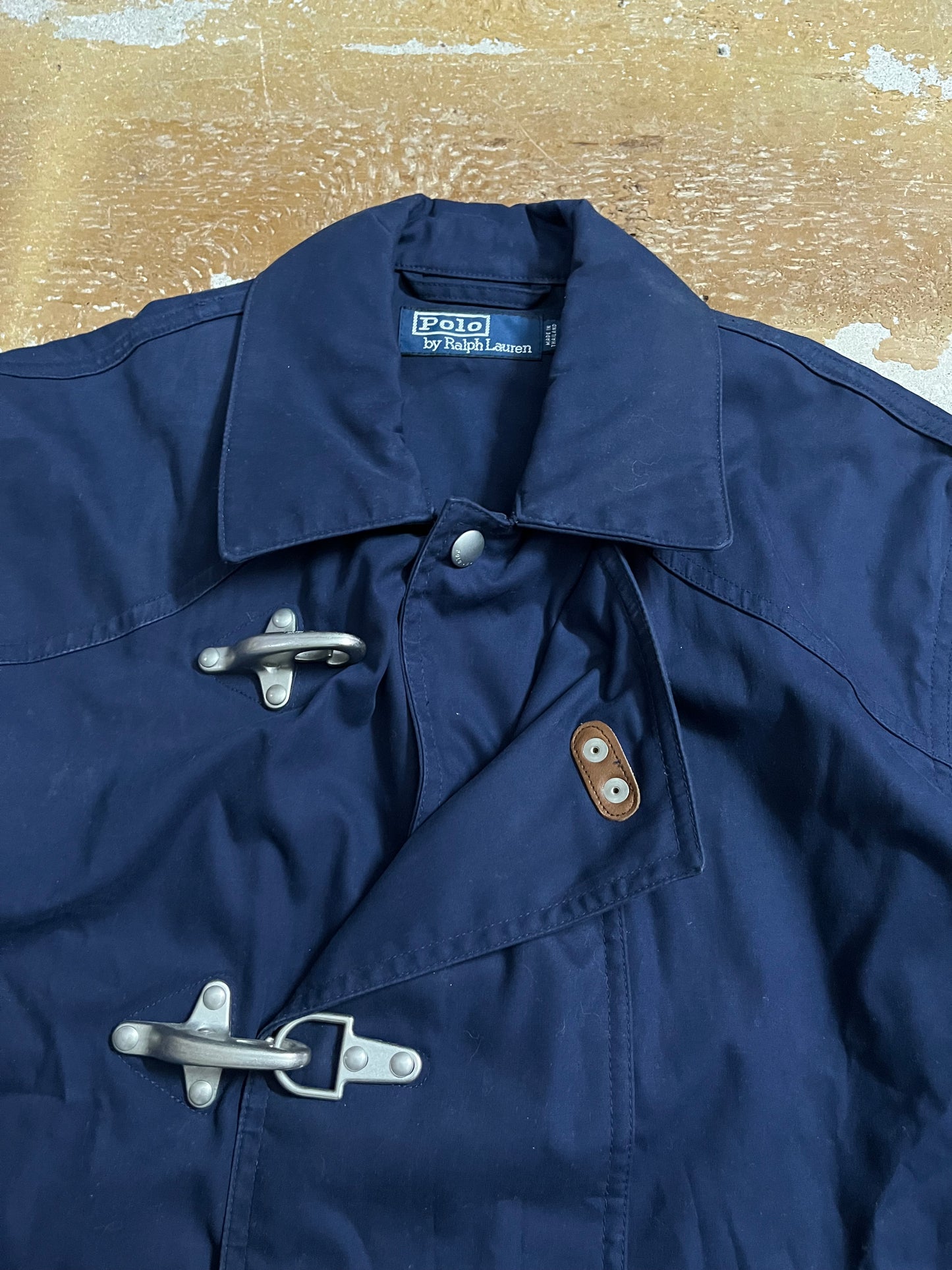 Ralph Lauren cotton metal fireman clasp trench coat - S