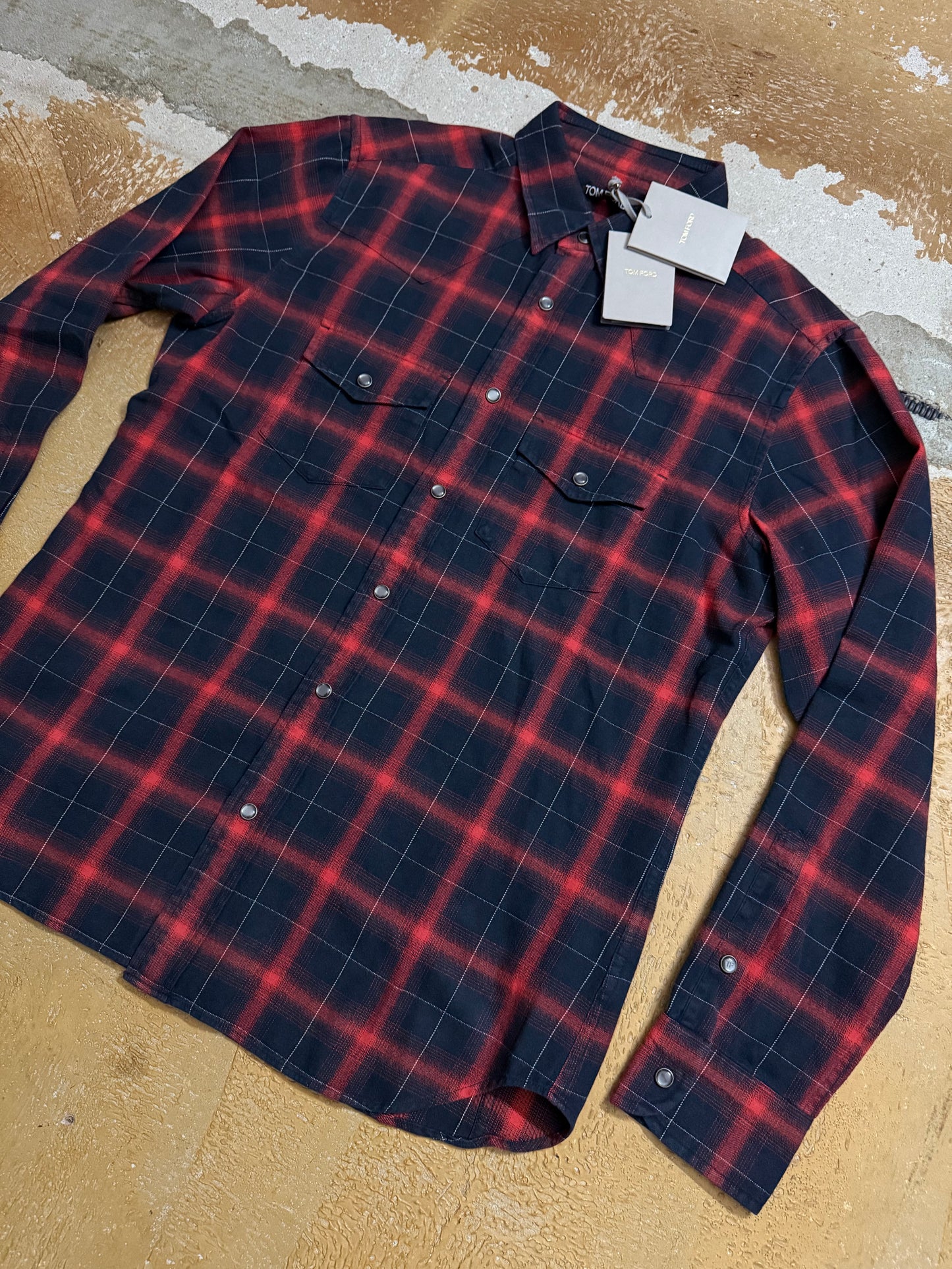 Tom Ford NEW checkered shirt - M