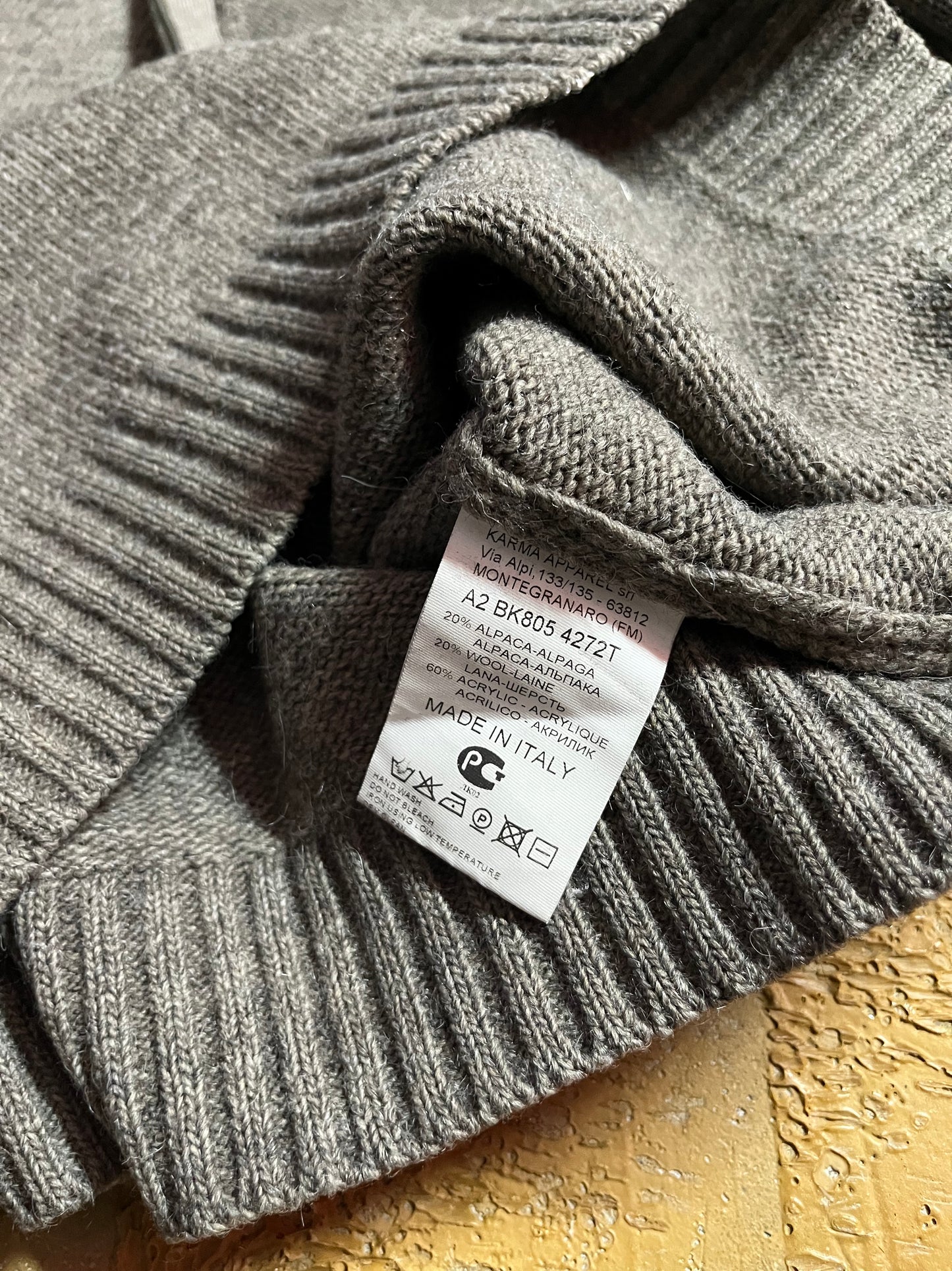 Dirk Bikkembergs vintage alpaca wool knit zip-up sweater - L