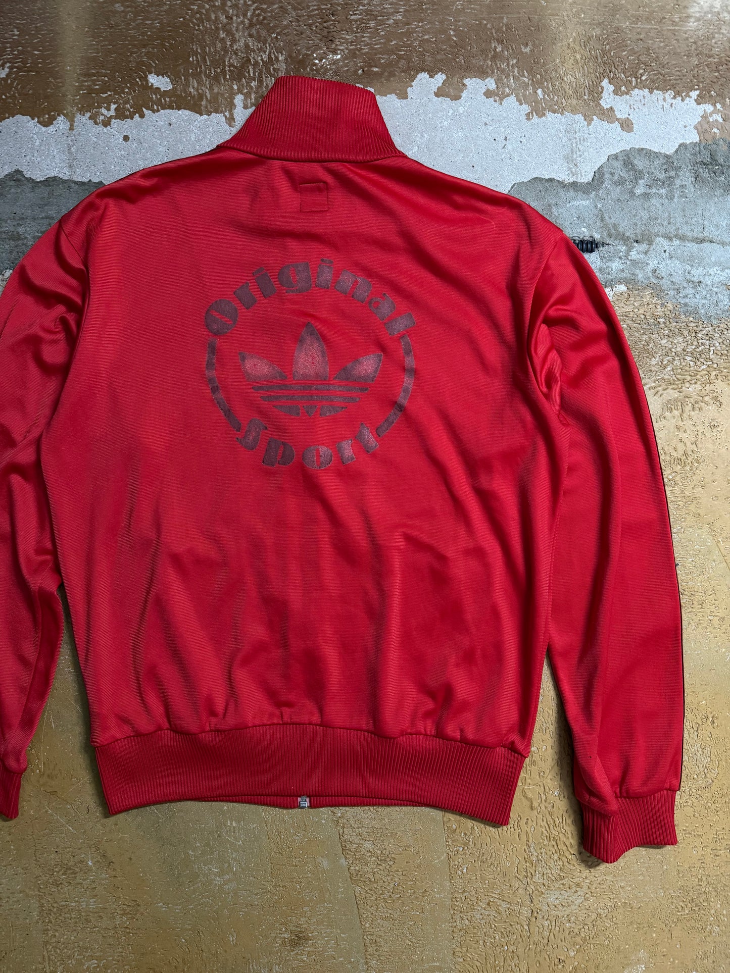 Adidas vintage red tracksuit sweater - M