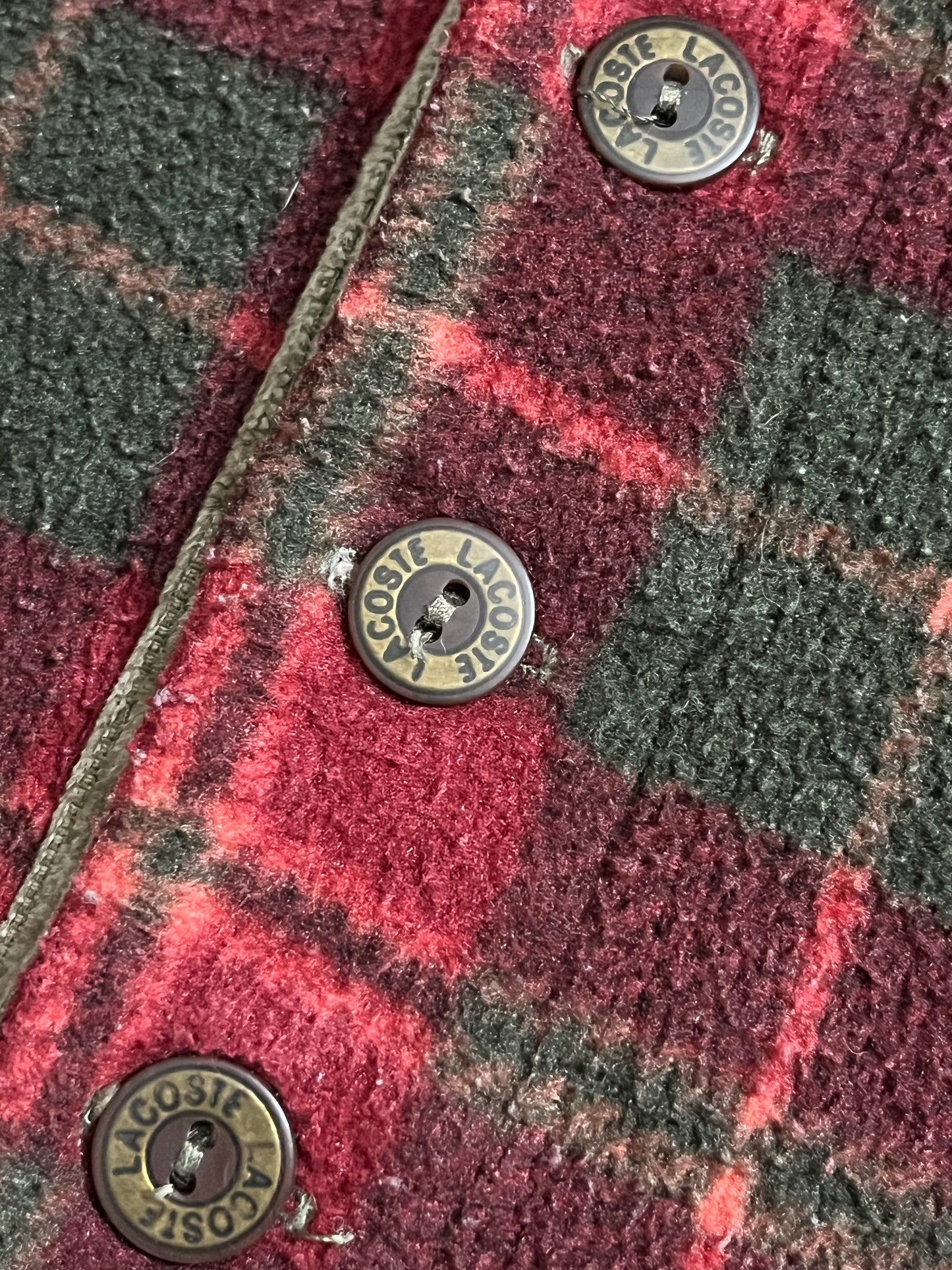 Lacoste vintage rare fleece polo longsleeve - L