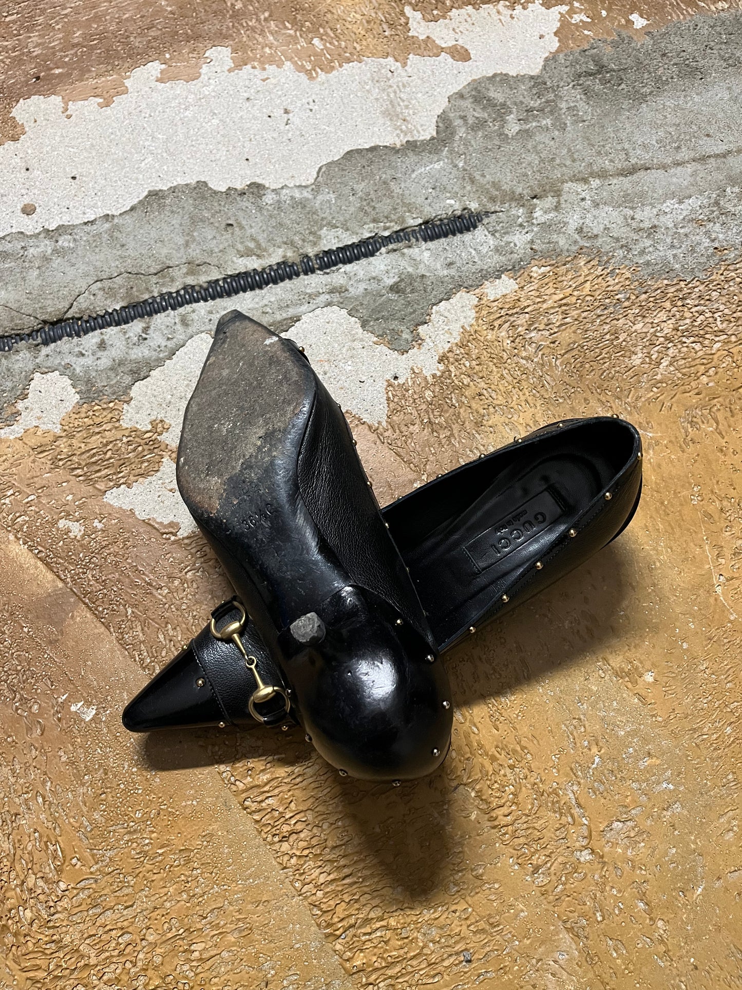 Gucci leather horsebit kitten heels - 36.5
