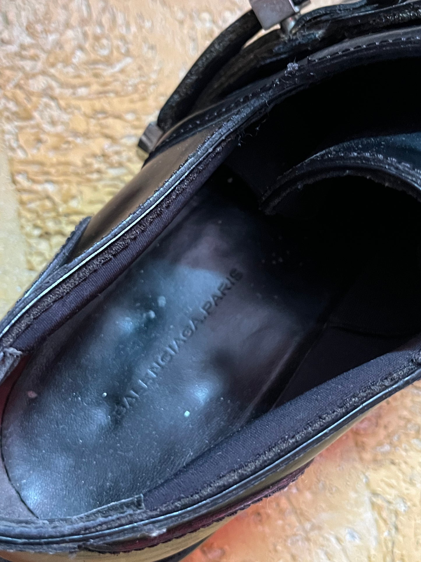 Balenciaga black belt leather boots - 42