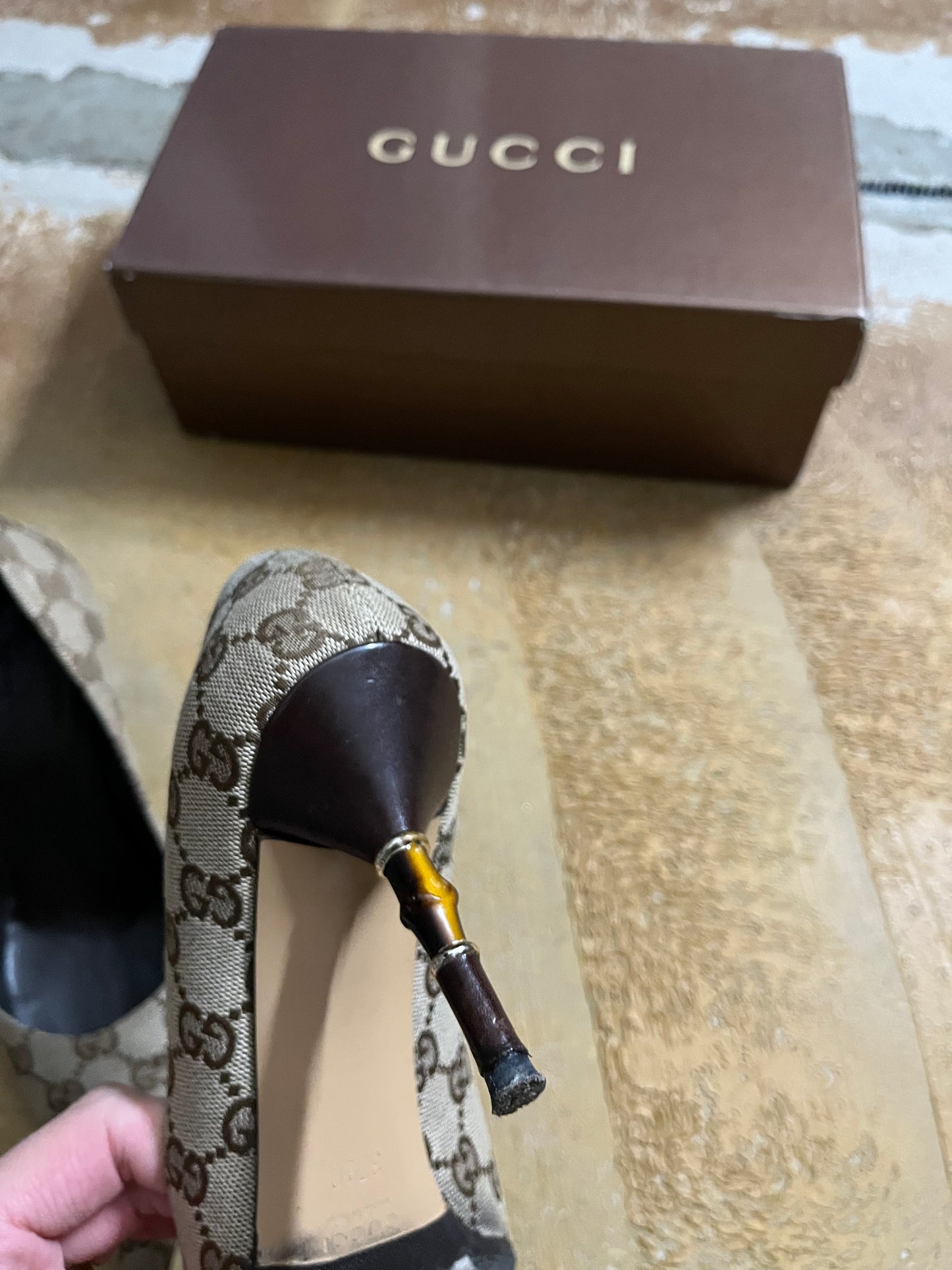 Gucci monogram vintage kitten heels - 37,5