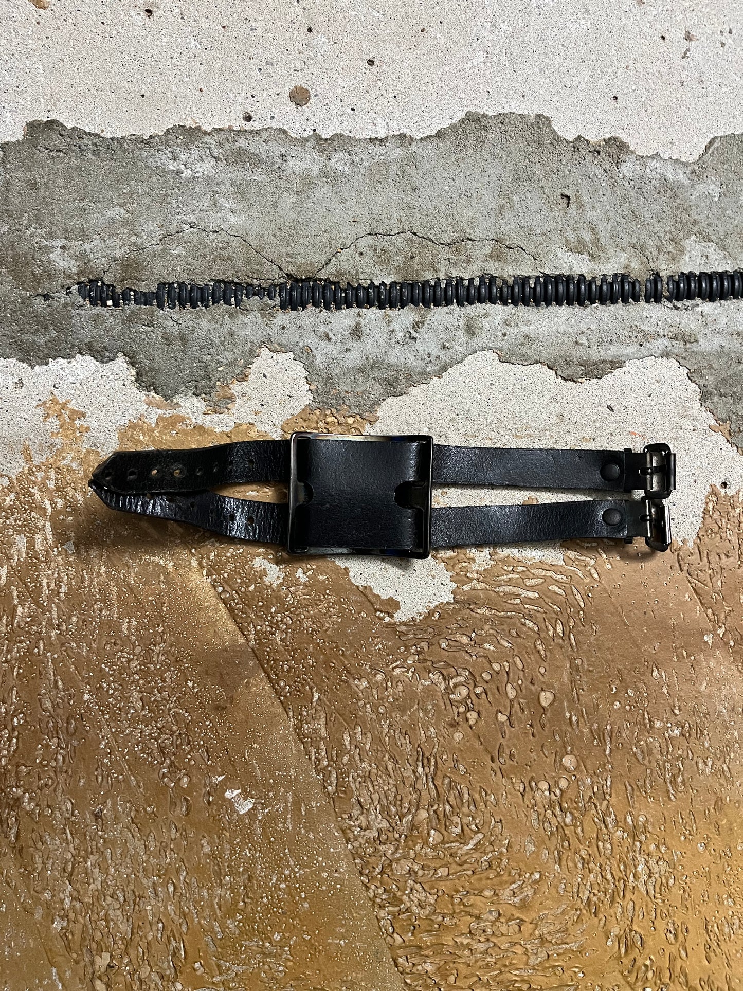 Dirk Bikkembergs vintage leather & metal bracelet