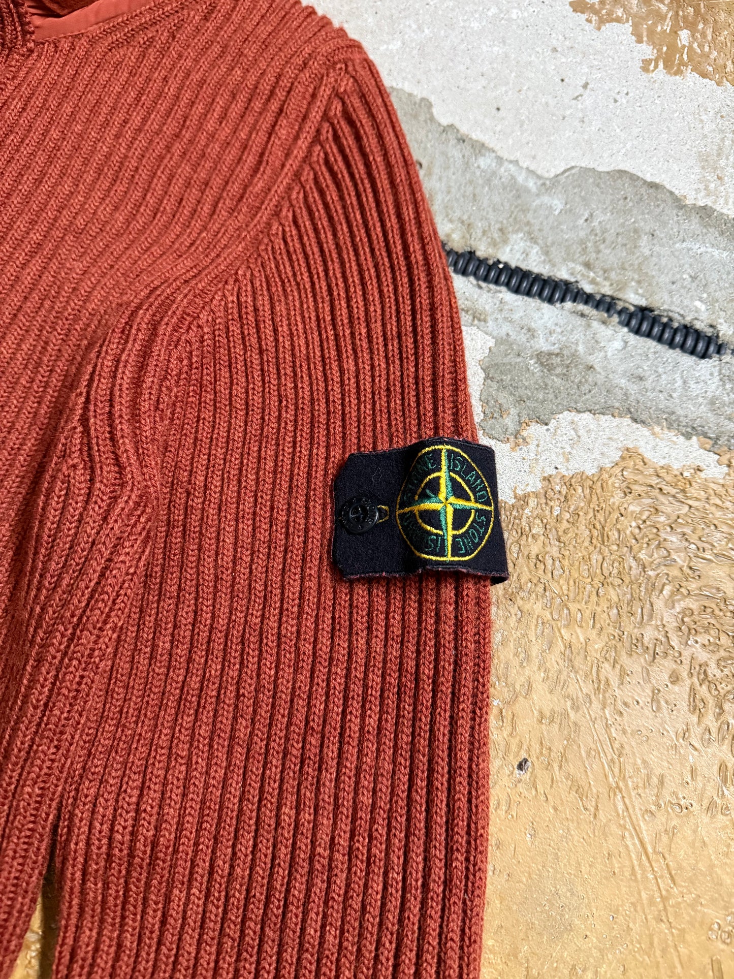 Stone Island orange knit sweatshirt - S