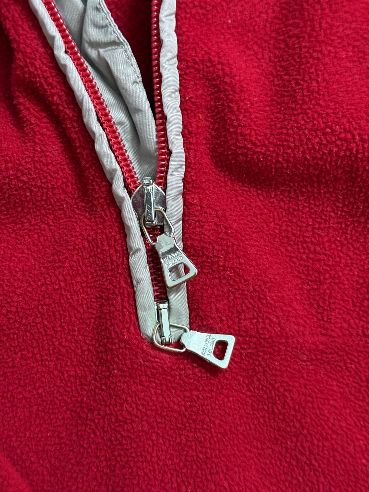 Prada vintage red fleece sweatshirt - S