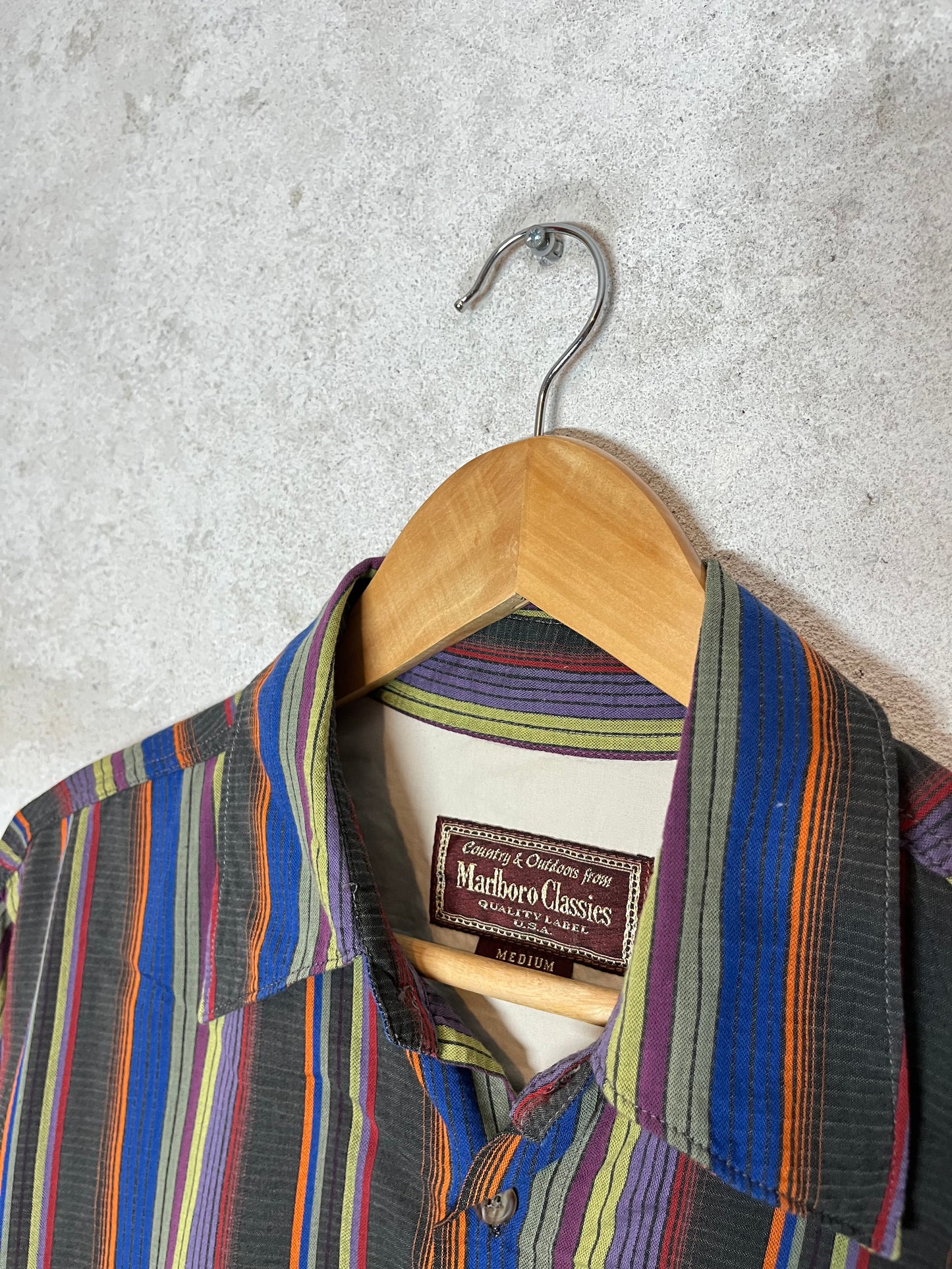 Marlboro vintage striped overshirt - M