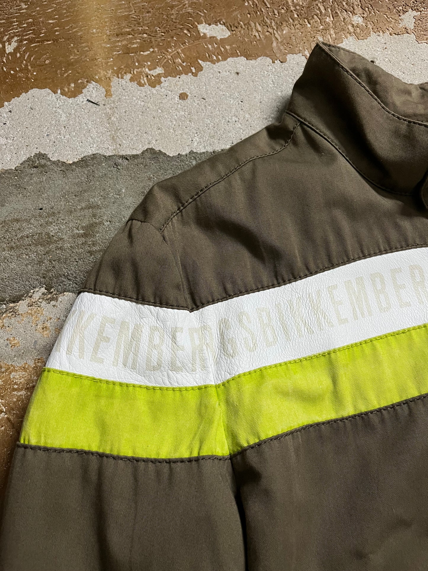 Dirk Bikkembergs leather and canvas jacket - M