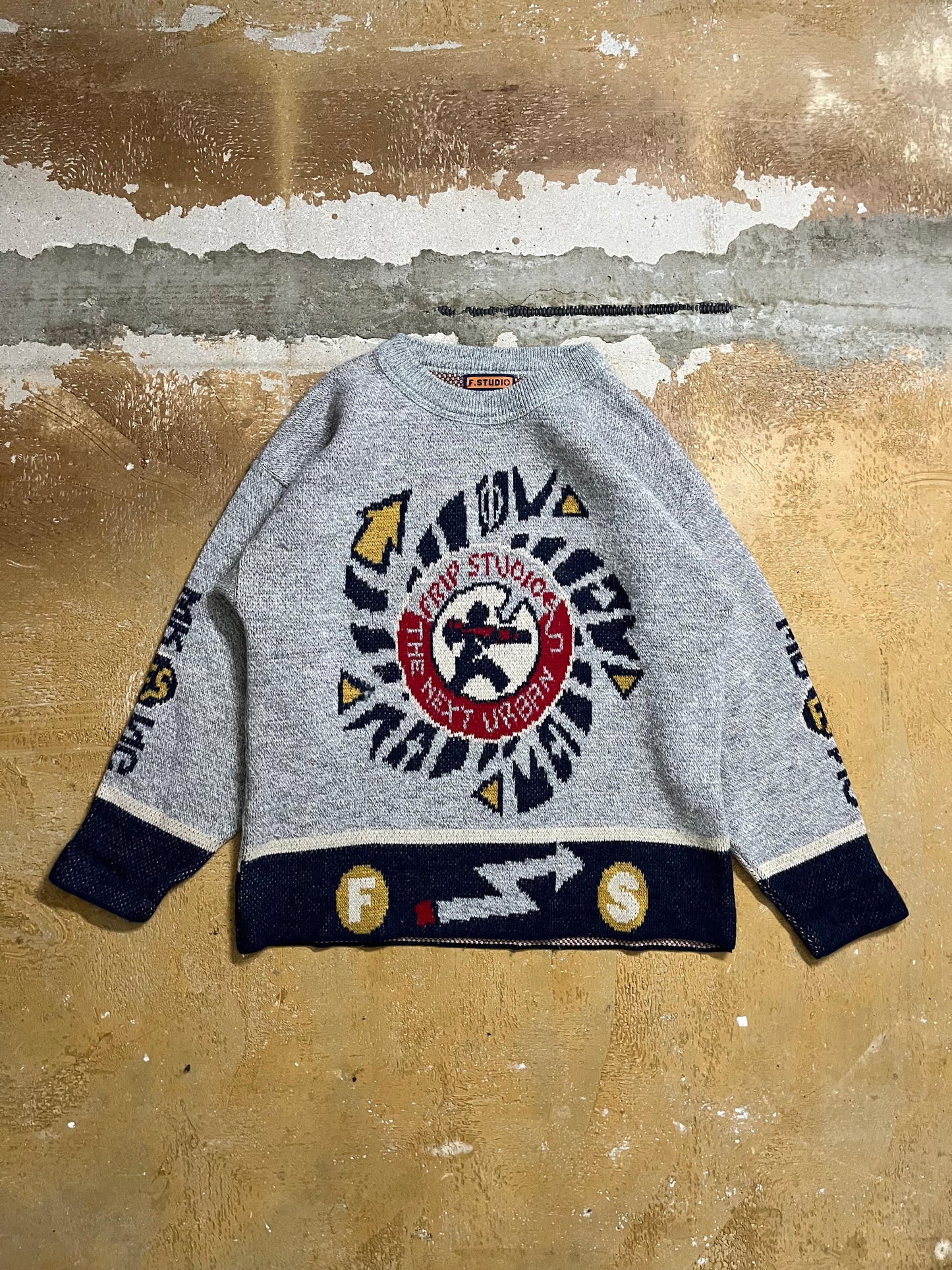 Vintage ski sweater heavy knit - XL