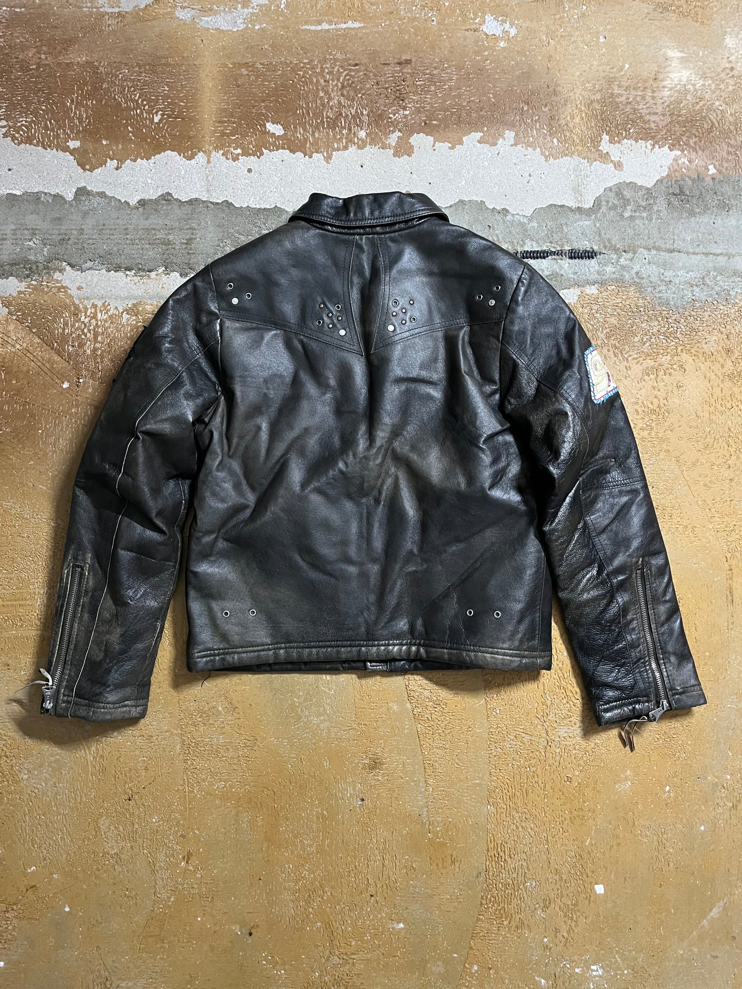 Diesel vintage leather motor jacket - S