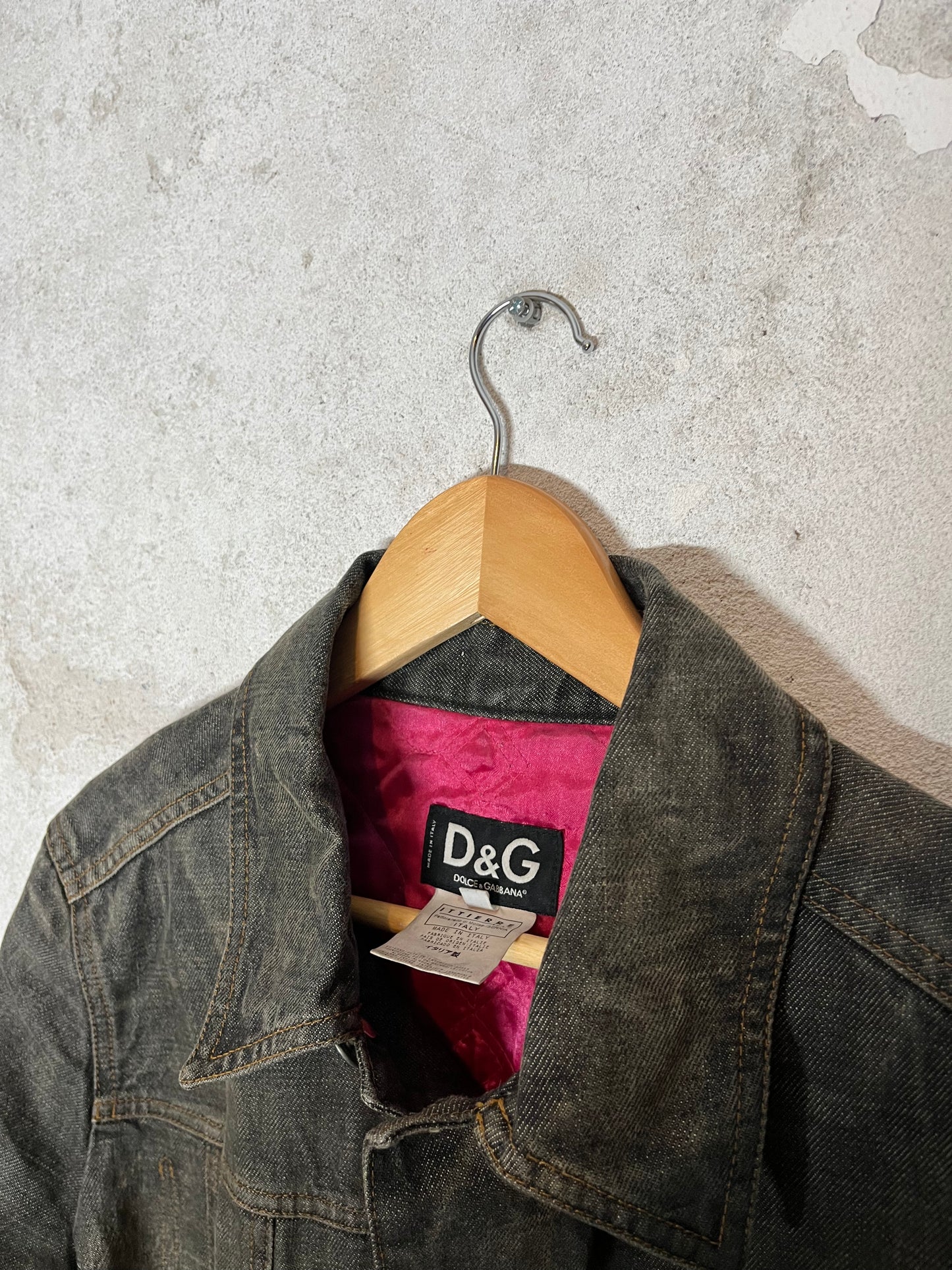 Dolce & Gabbana 9 leather patch denim jacket - L