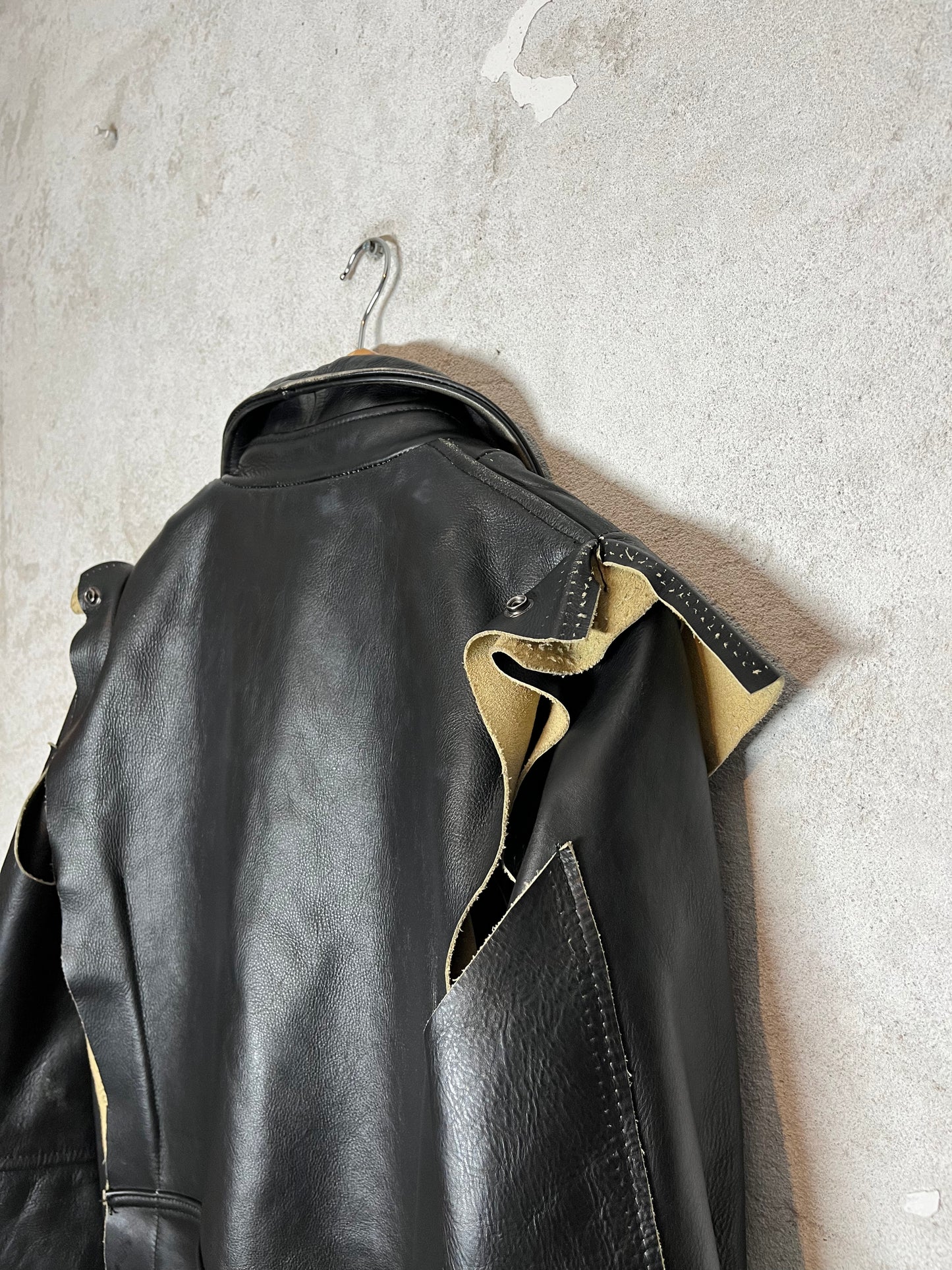 Maison Martin Margiela x H&M deconstructed biker leather jacket - XS