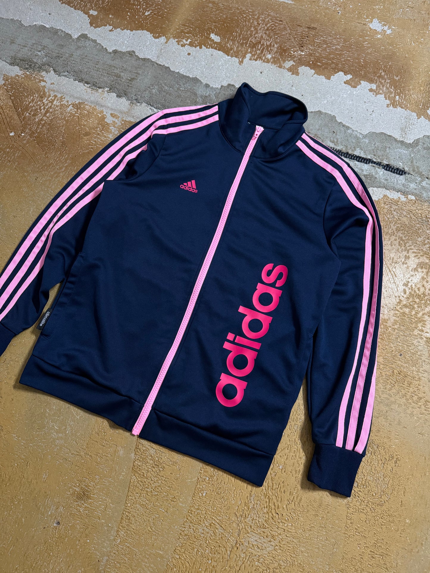 Adidas pink blue vintage sport jacket - XS