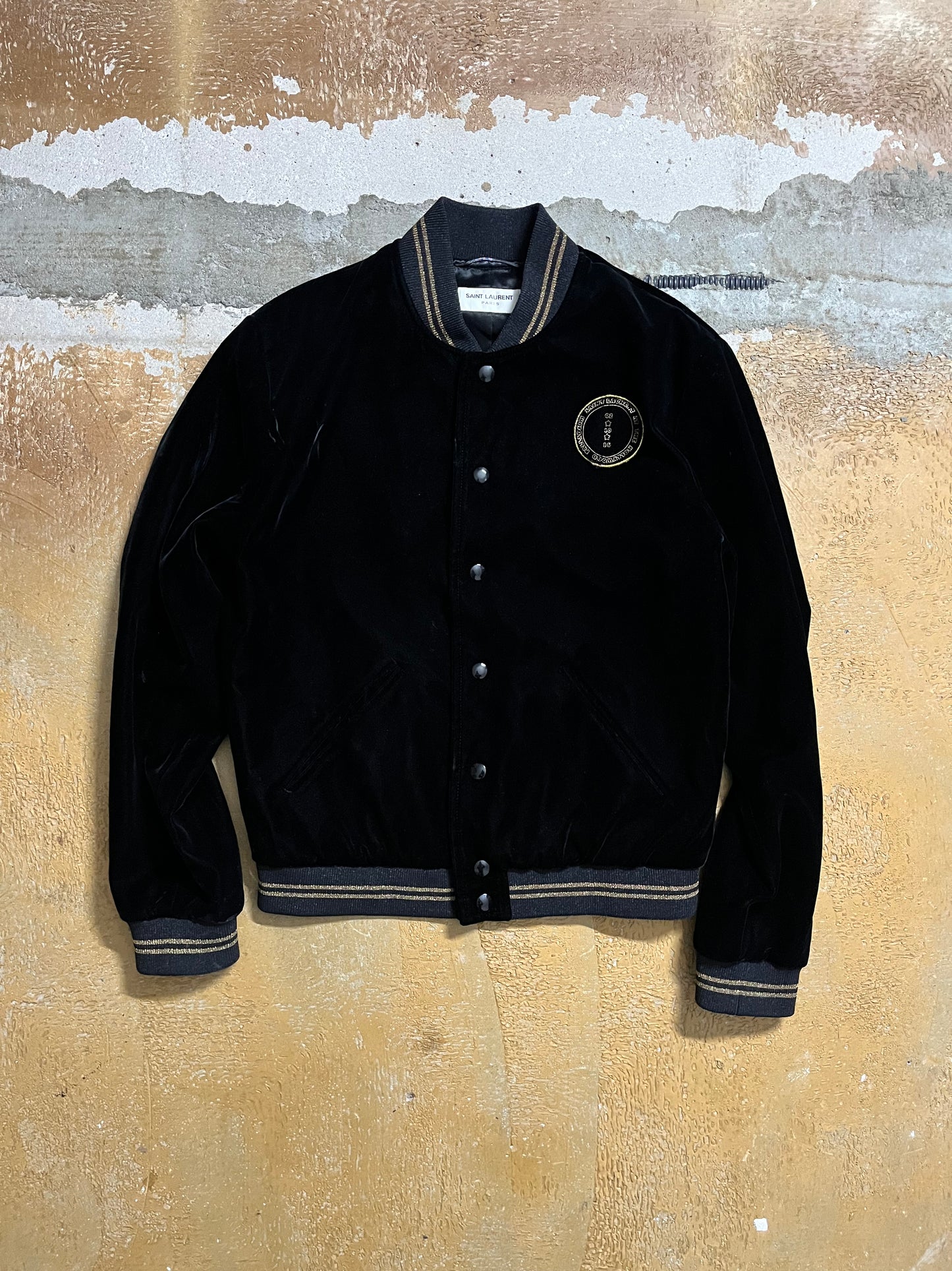 Saint Laurent Palladium velvet bomber jacket - XS