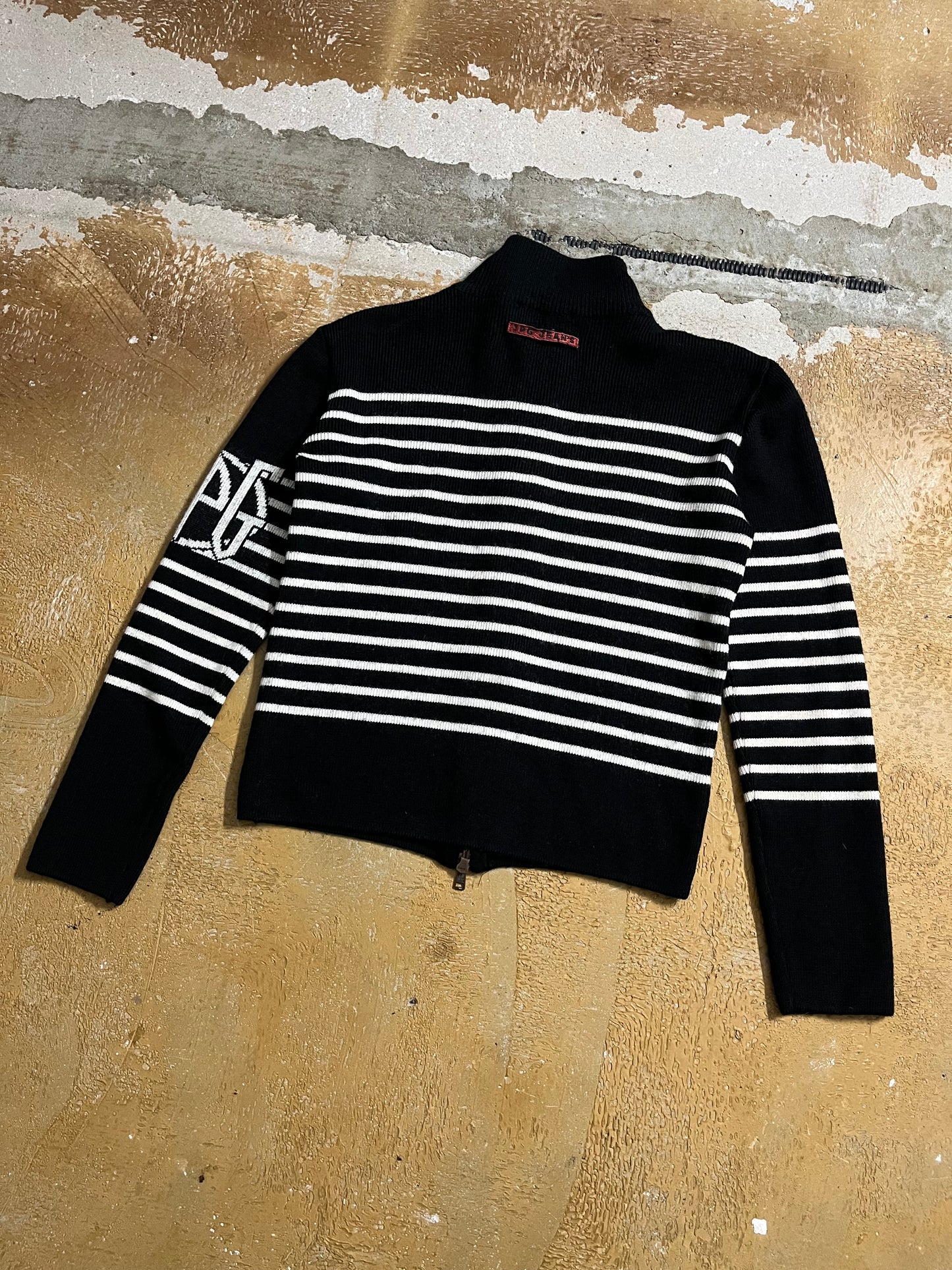 Jean Paul Gaultier knit zip-up sweater - S