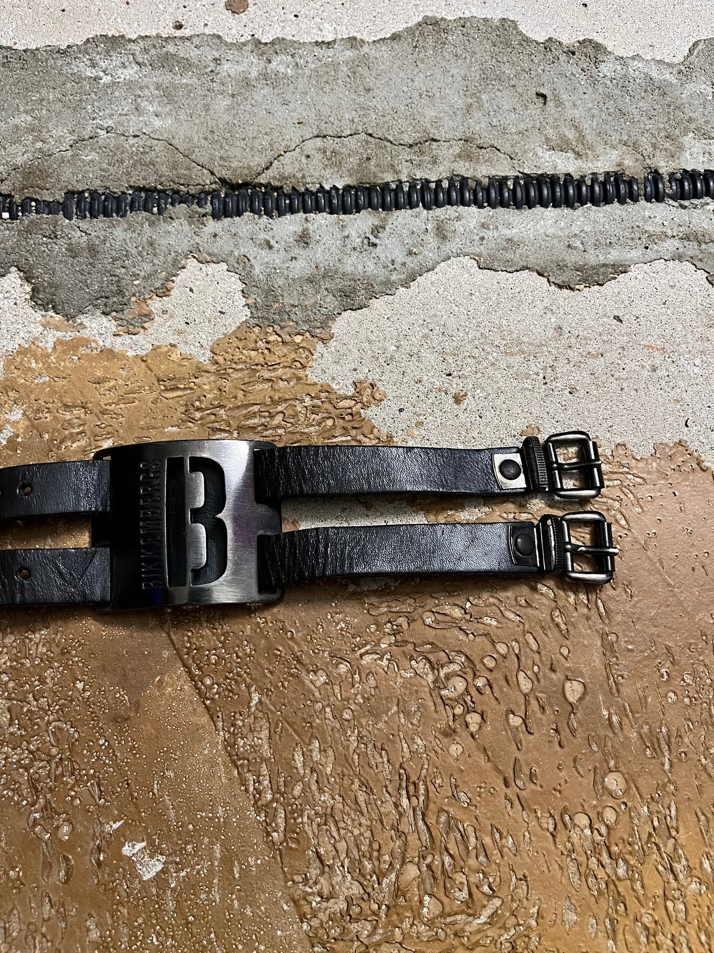 Dirk Bikkembergs vintage leather & metal bracelet