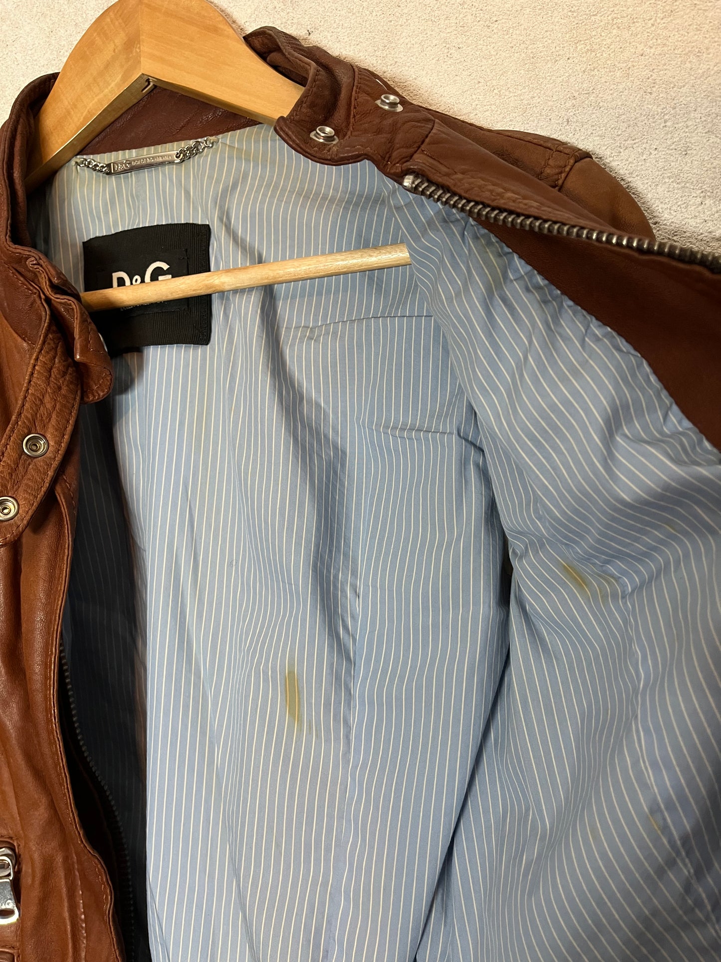 Dolce & Gabbana leather multizip jacket - XS